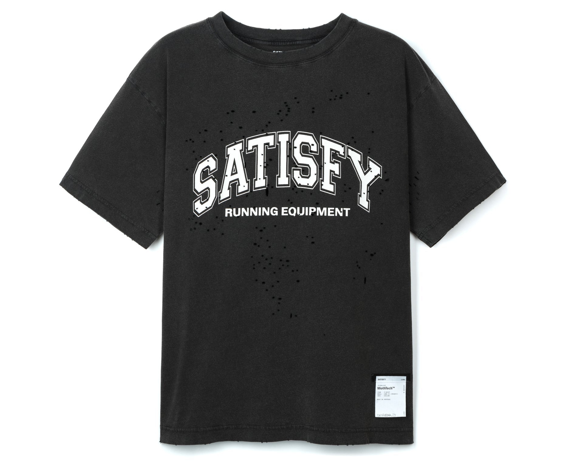 トップス SATISFY MothTech T-Shirt Aged Black XL Satisfy MothTech T-Shirt Aged Black