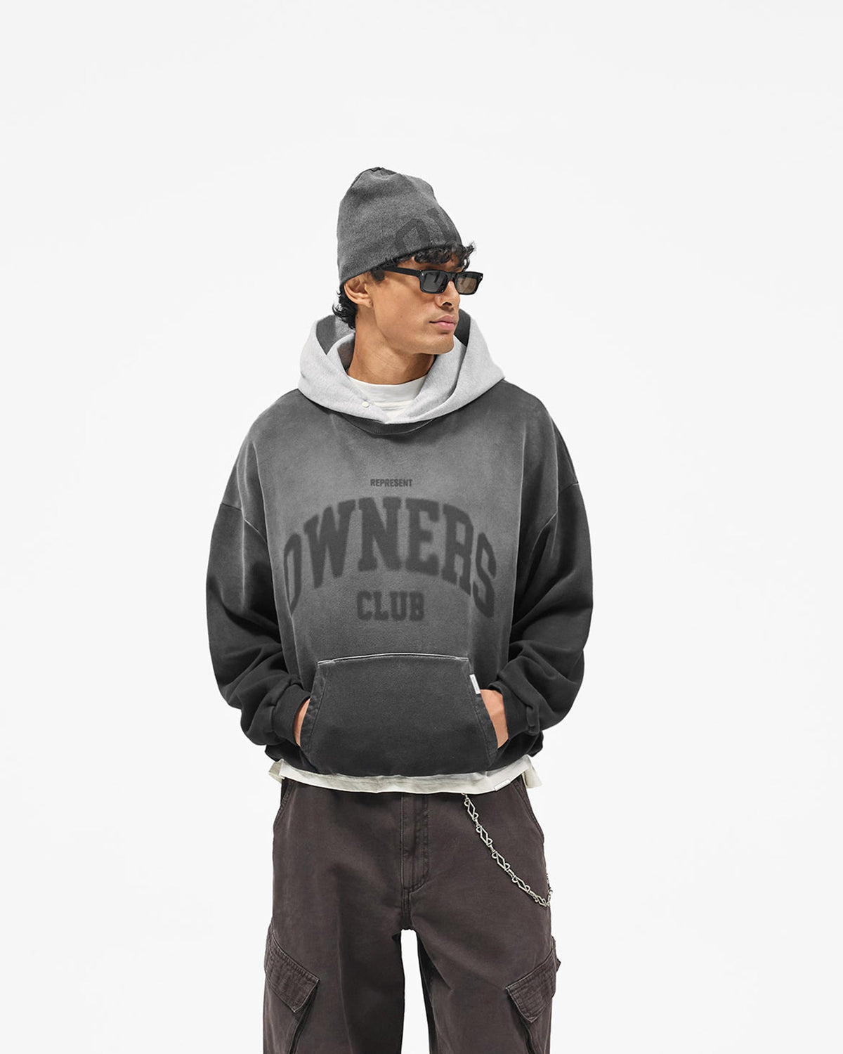 Represent Owners Club Contrast Hoodie - Weathered Black