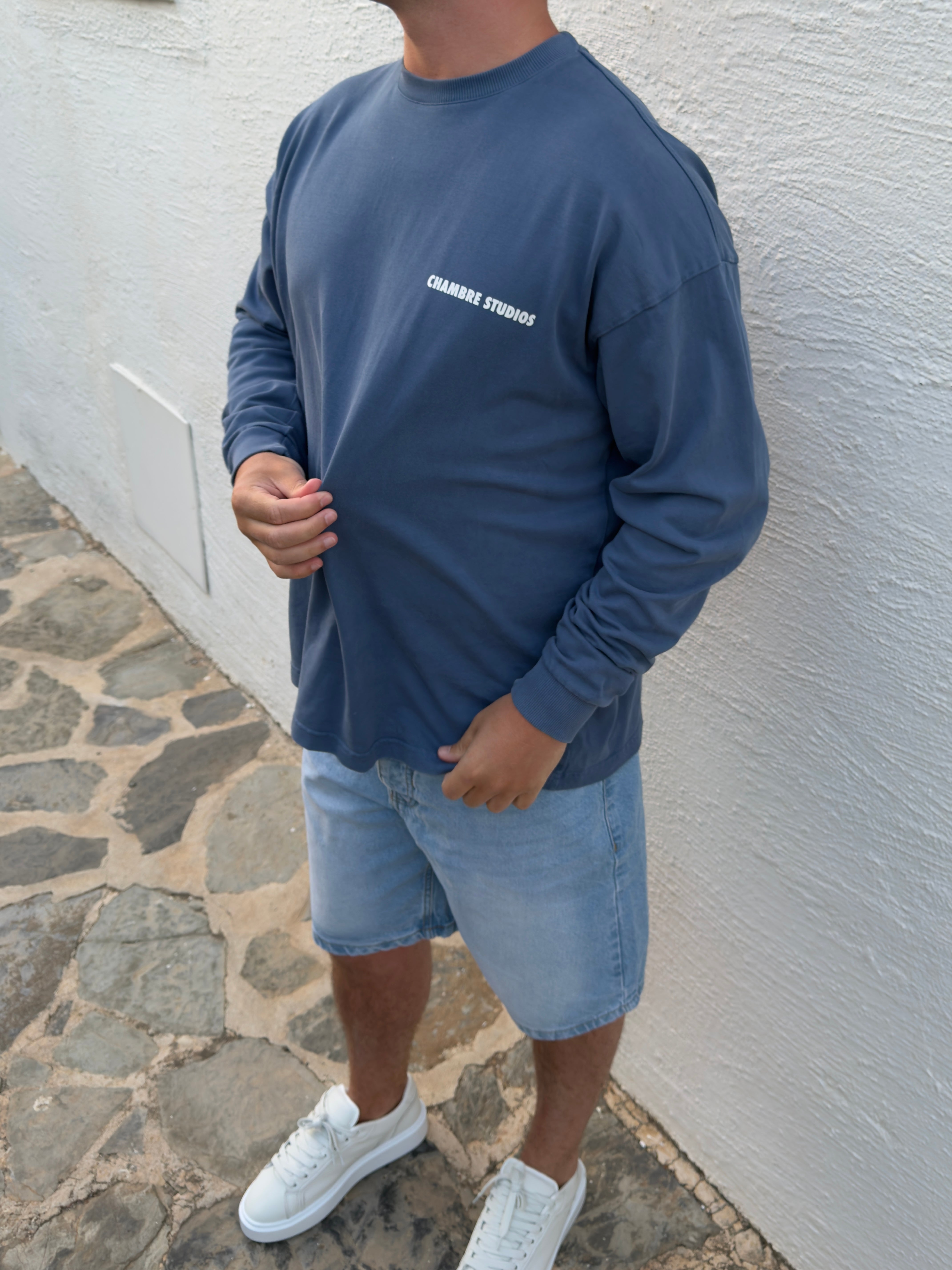 Chambre Logo LS T-Shirt Ensign Blue