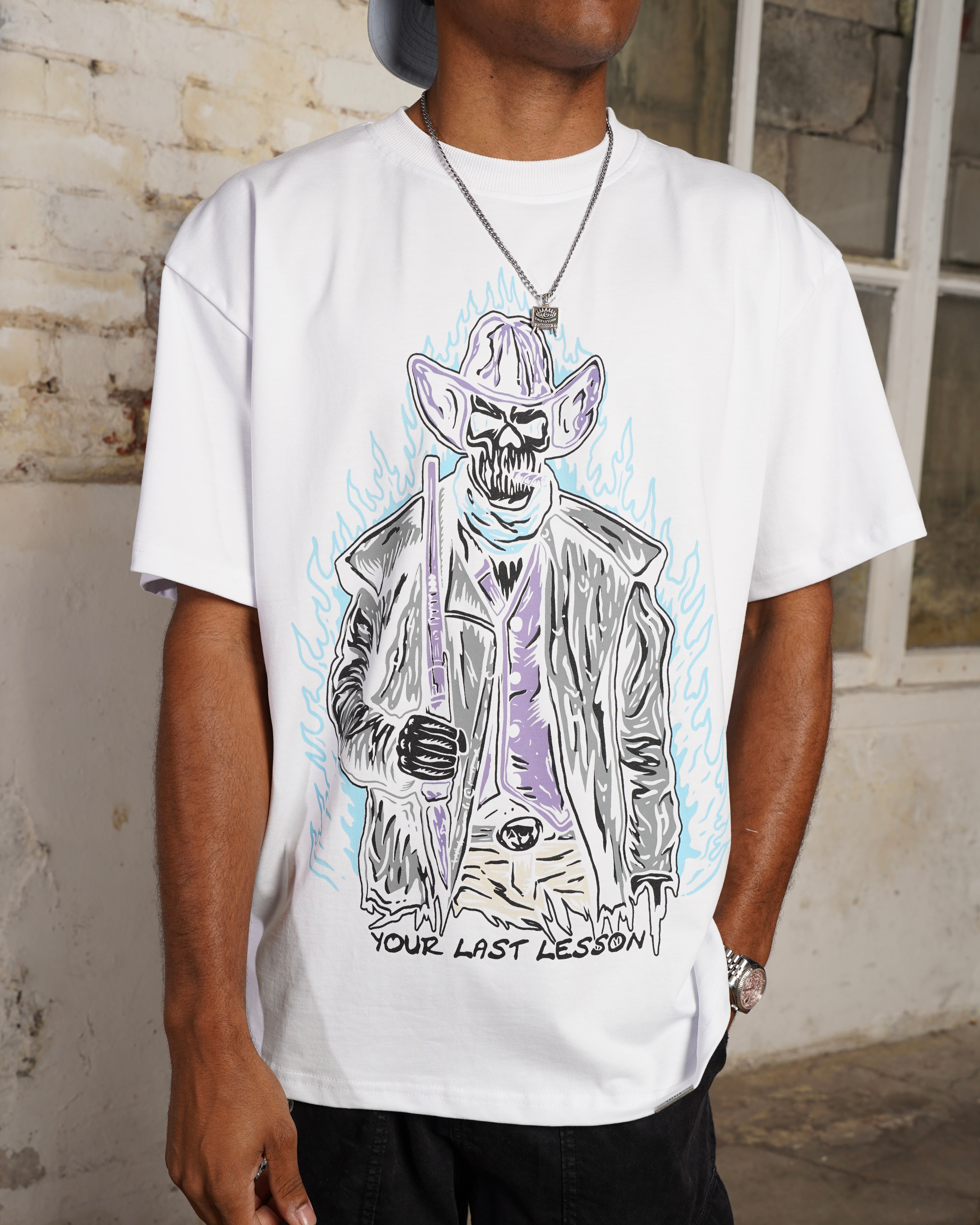 Last Lesson x Exceed White Cowboy T-Shirt (1 of 100)