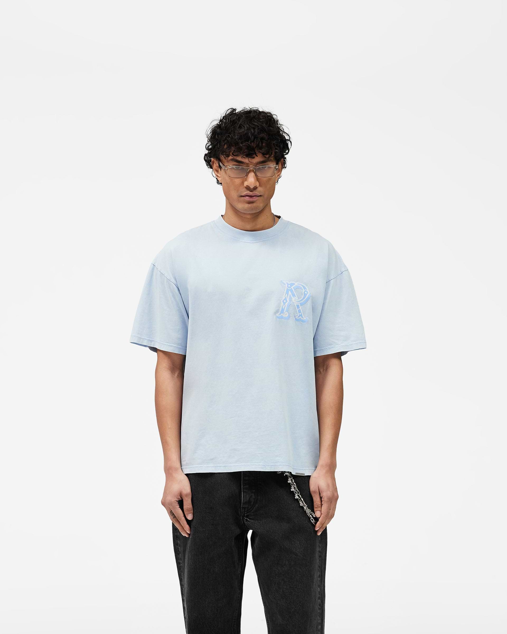 Represent Western Initial T-Shirt Mountain Blue