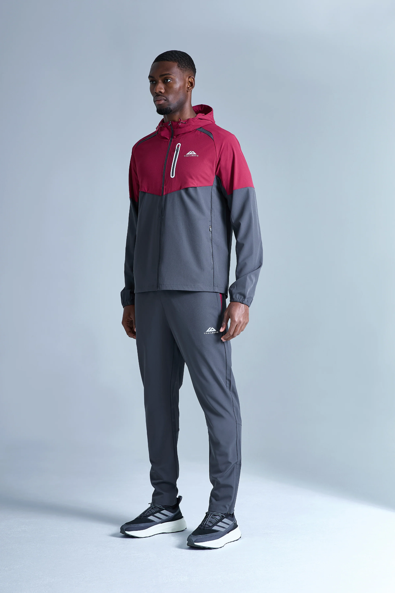 Trailberg AW25 Cloud Tracksuit - Crimson Velvet/Volcano Grey