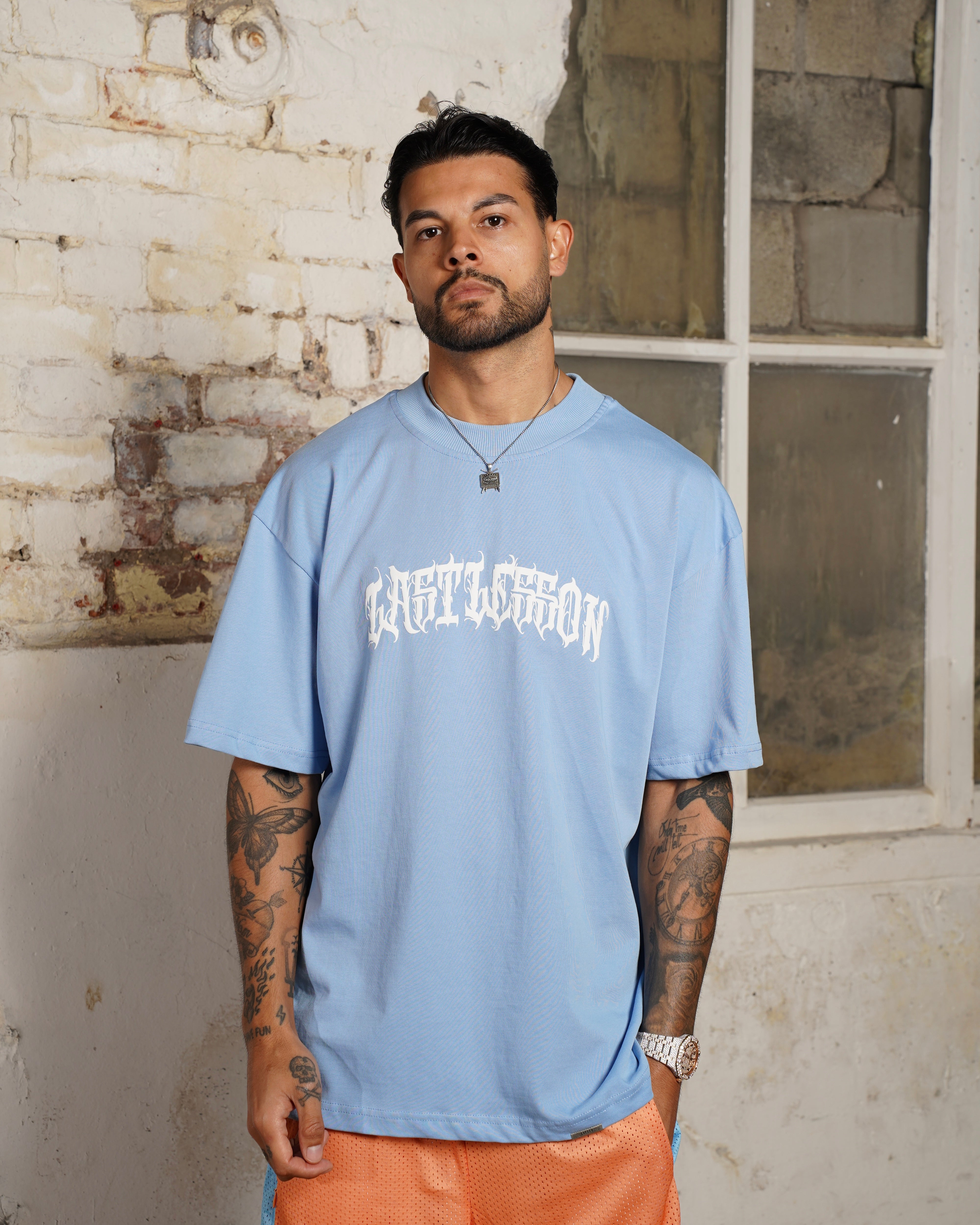 Last Lesson x Exceed Blue Script T-Shirt (1 of 100)