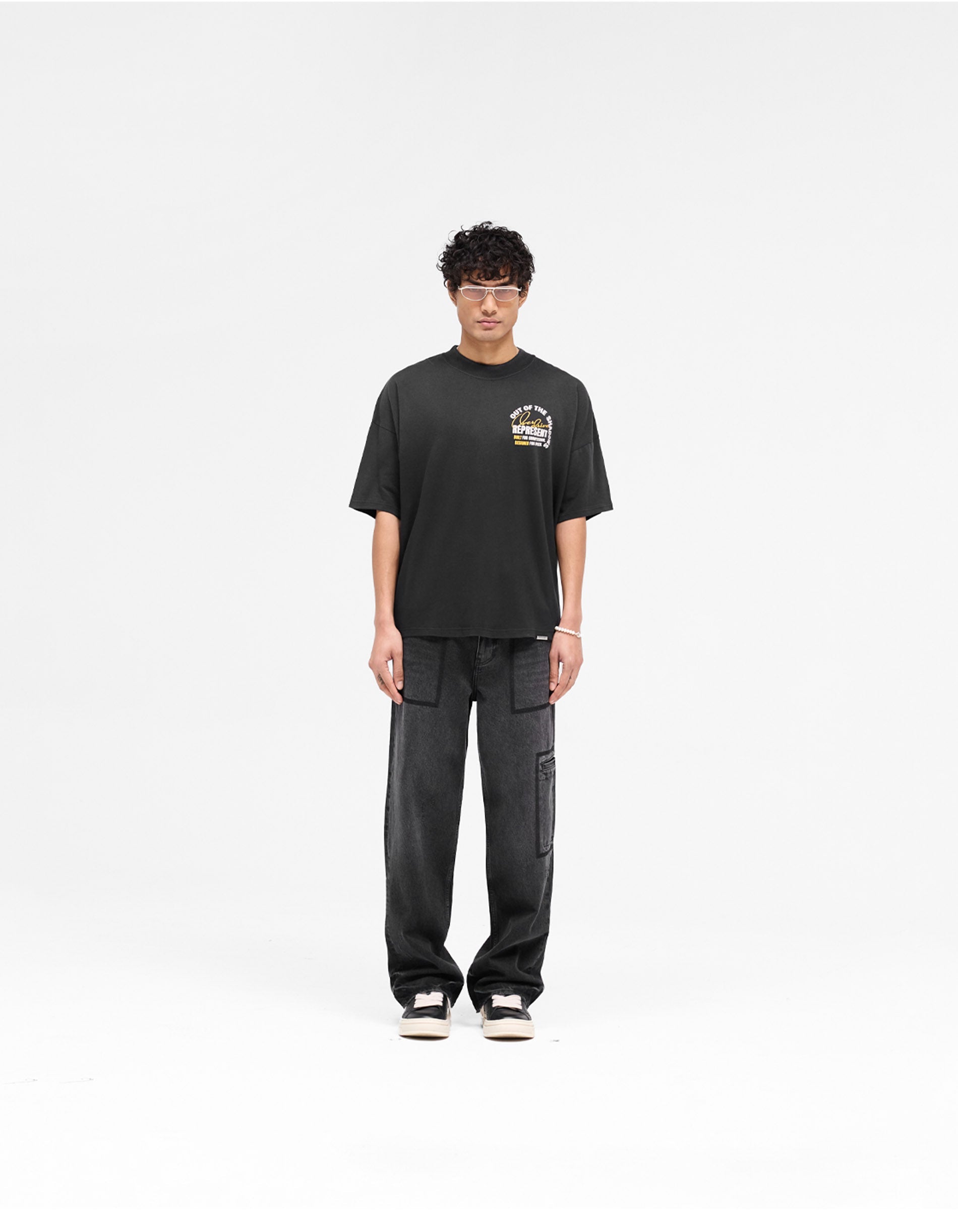 Represent Out Of The Shadows T-Shirt Stained Black