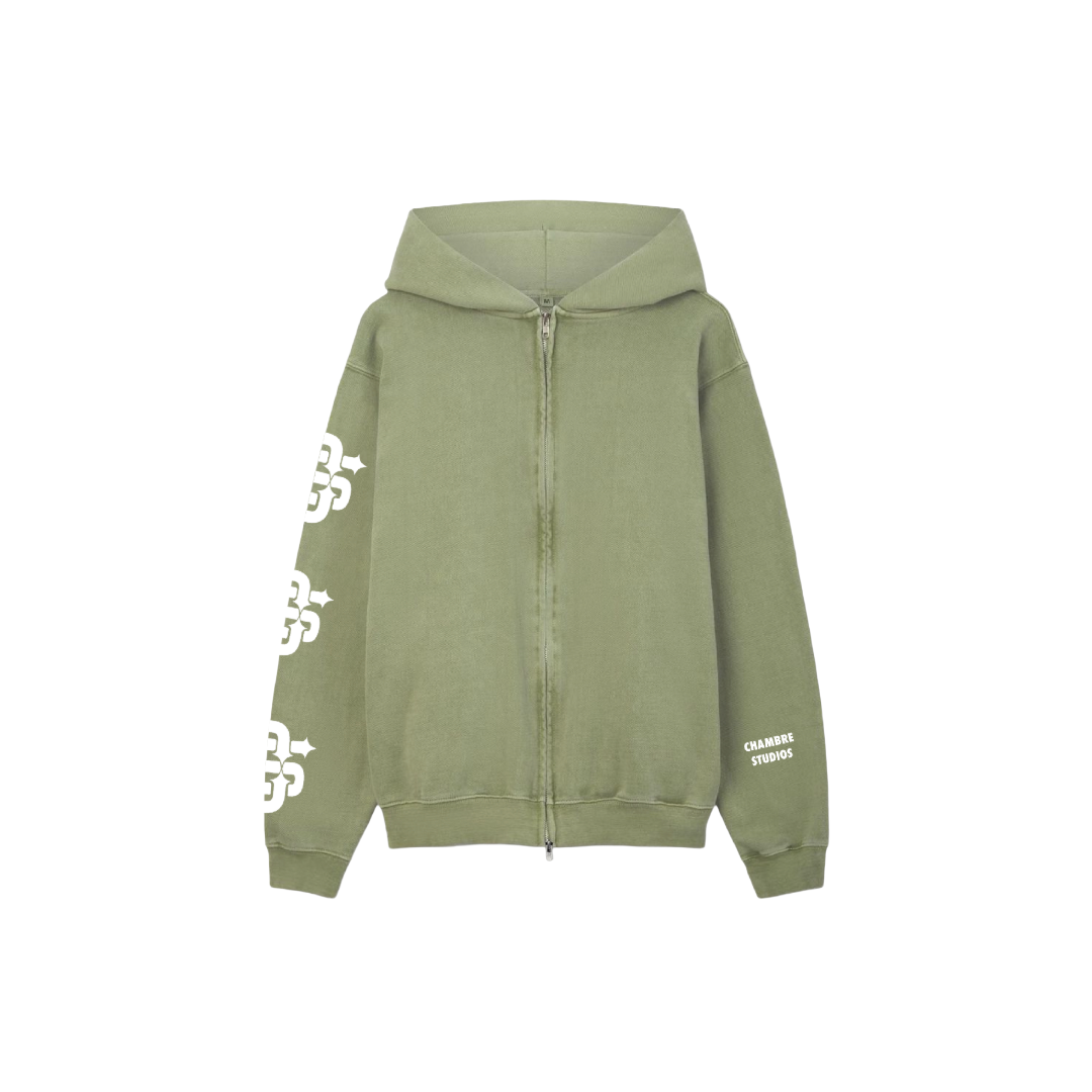 Chambre Studios Monogram Khaki Logo Zip