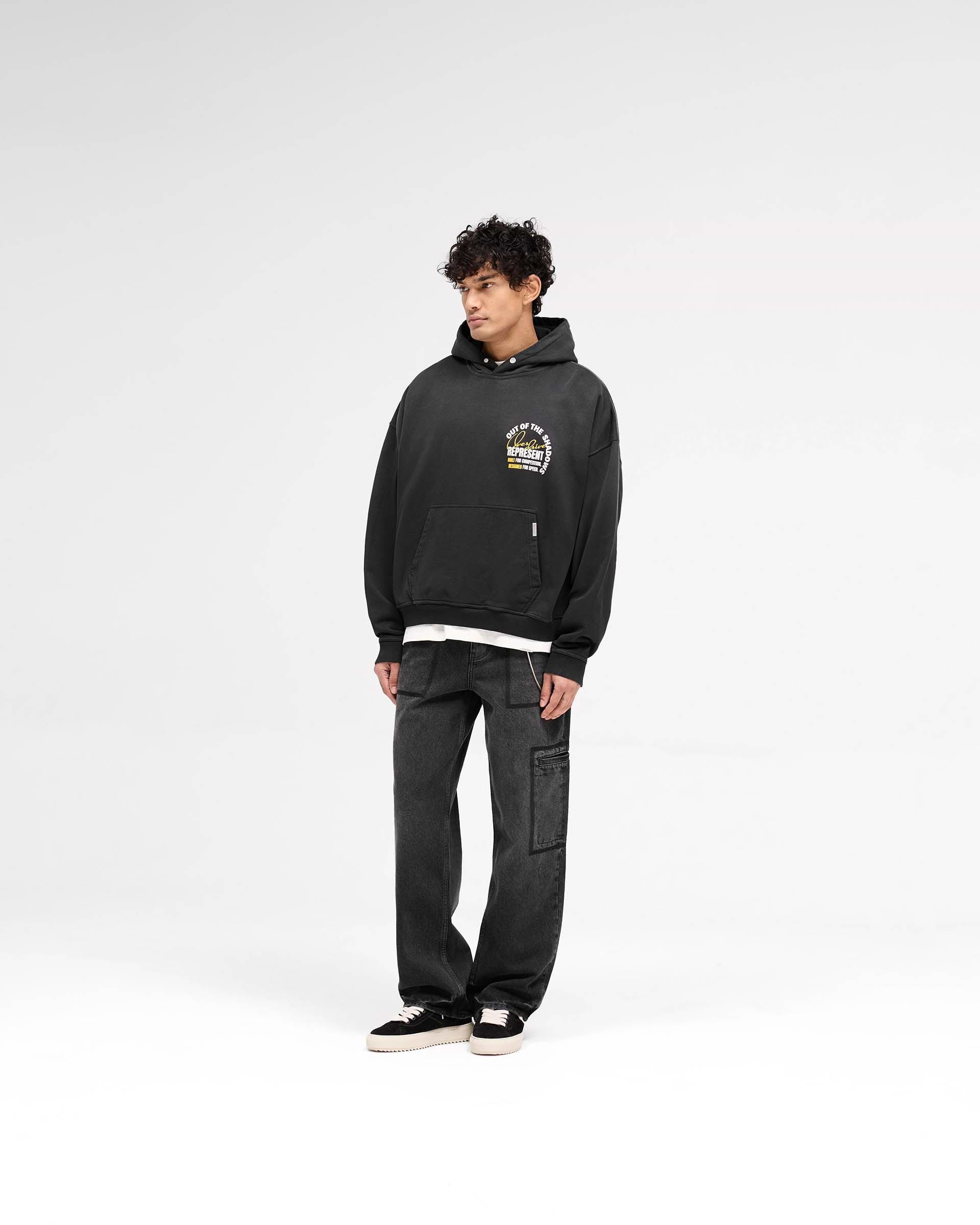 Represent Out Of The Shadows Hoodie Stained Black