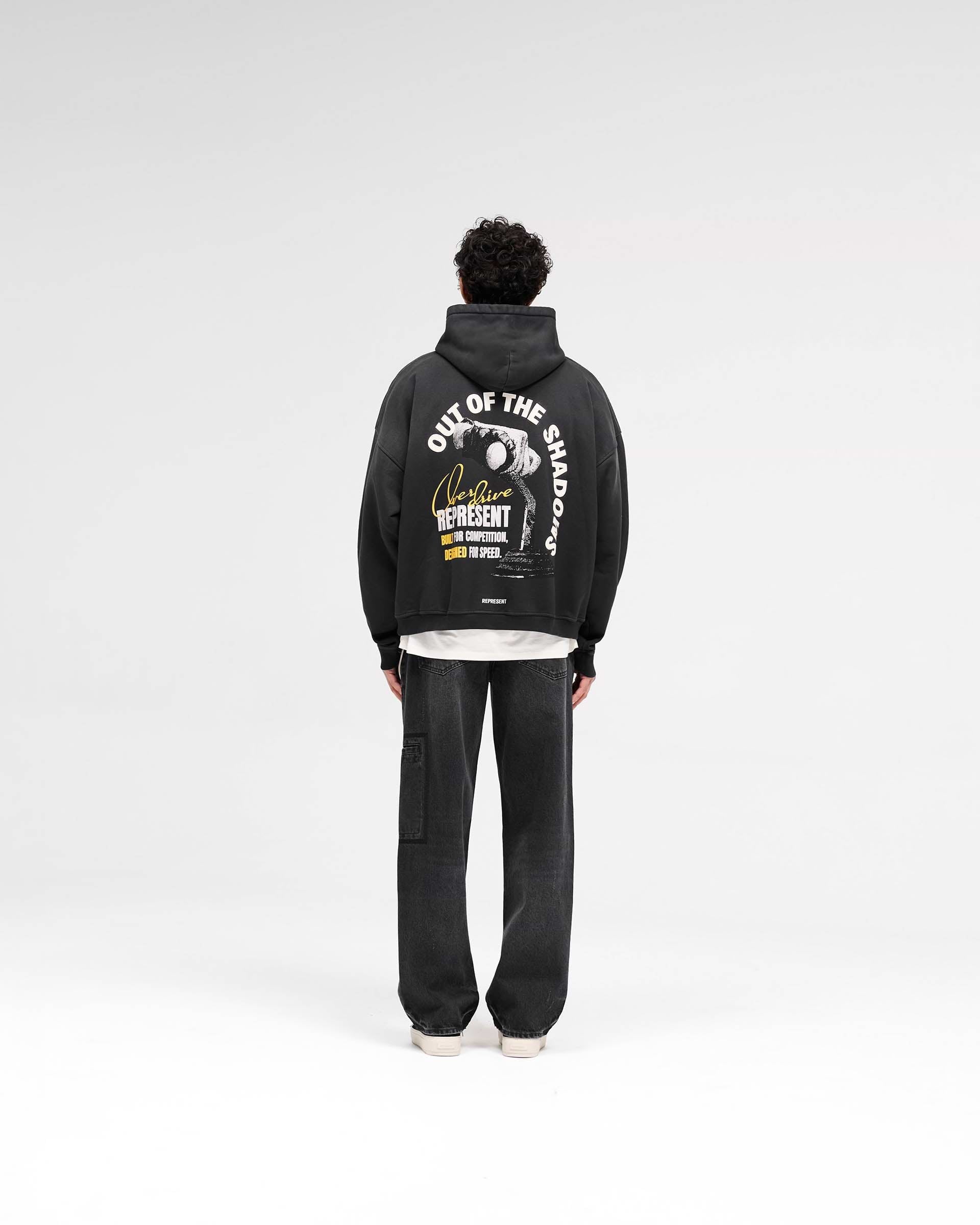 Represent Out Of The Shadows Hoodie Stained Black