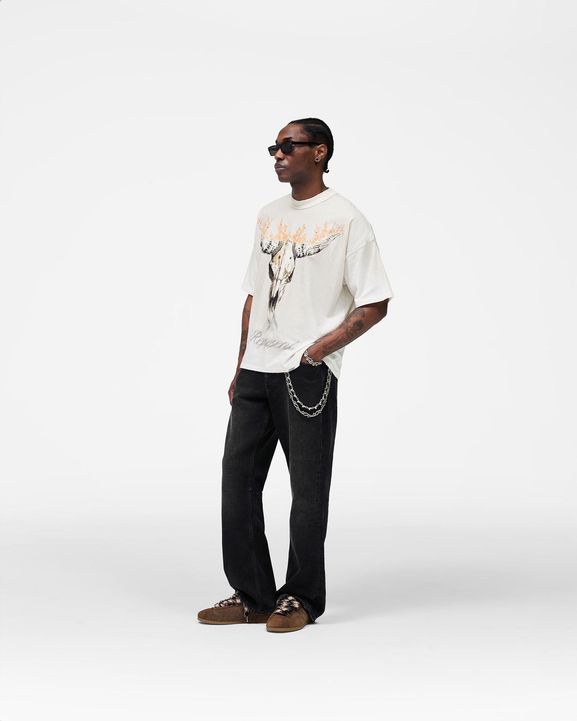 Represent British Cowboys T-Shirt Washed Ecru