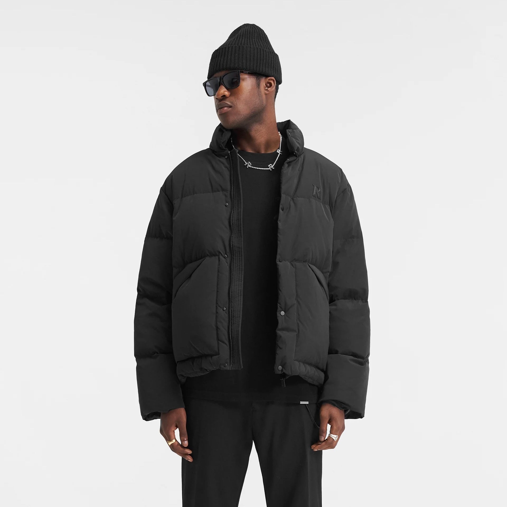 Represent Puffer Jacket Jet Black