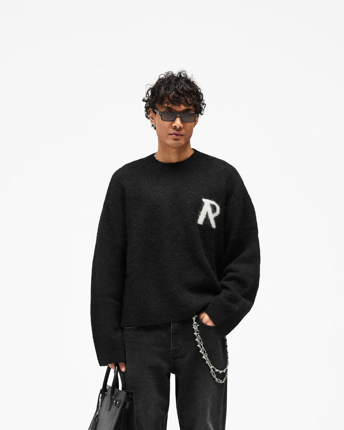 Represent Logo Knit Sweater - Jet Black