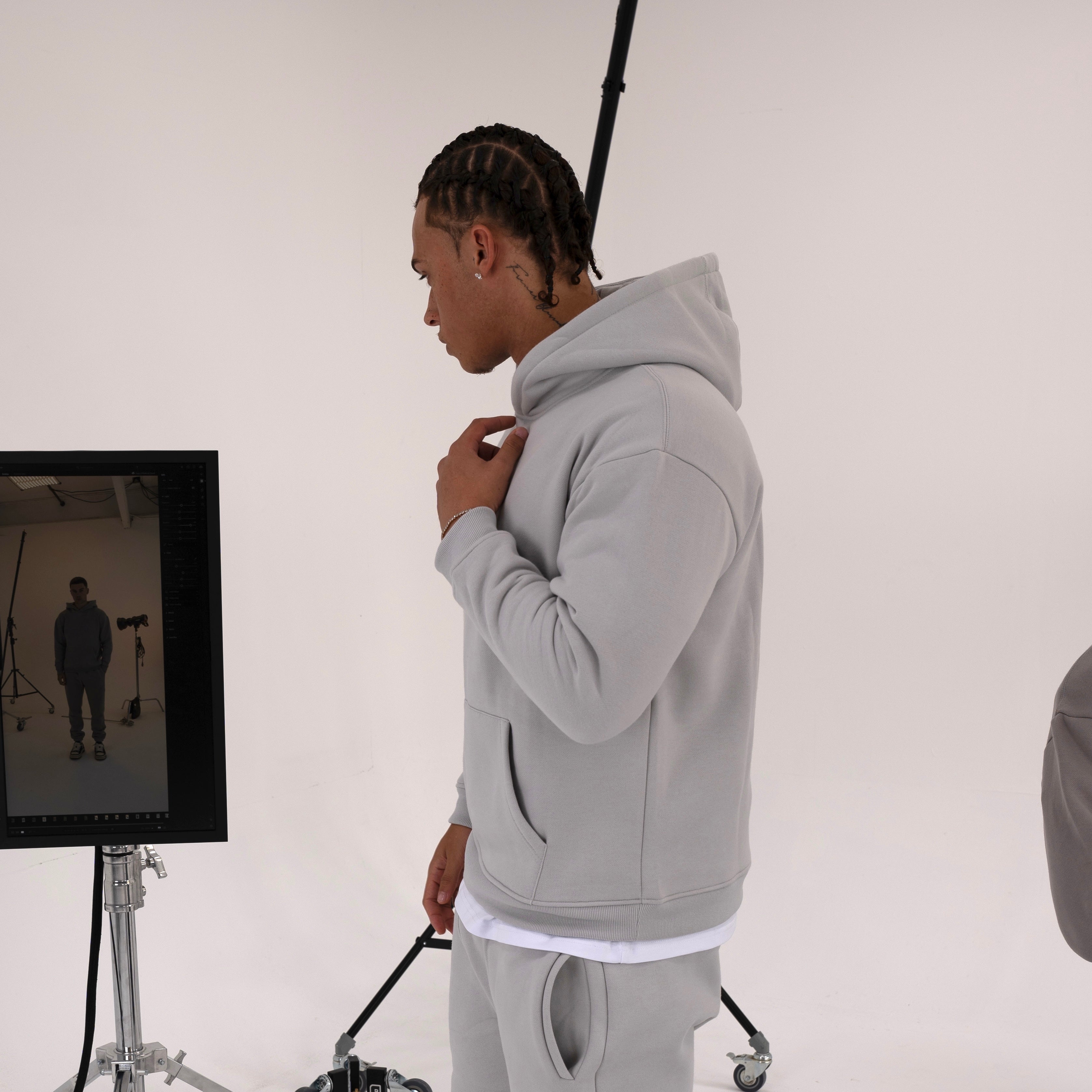 Exceed Blanks Light Grey Mist Relaxed Hoodie