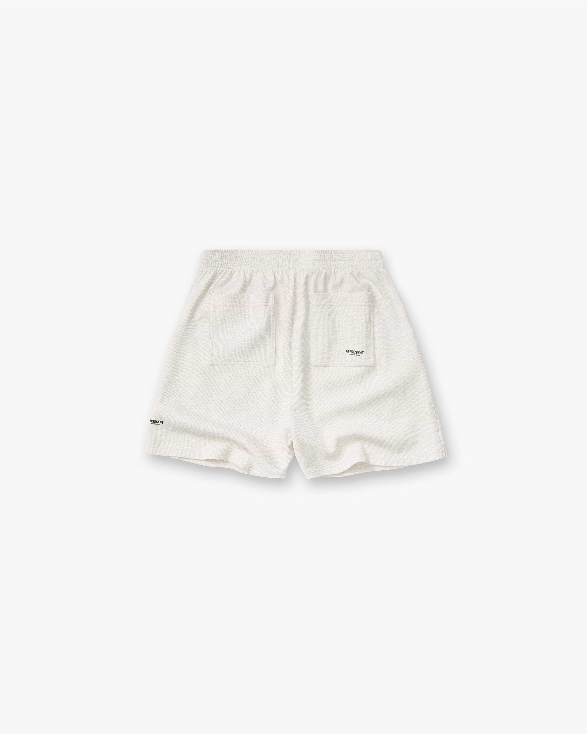 Represent Micro Owners Club Mesh Shorts Cream Marl