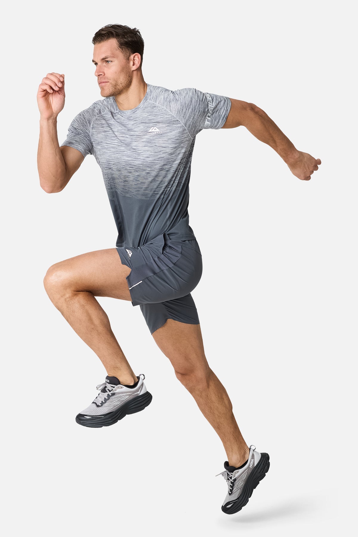 Trailberg Arc Seamless Tee - Graphite Grey/Lunar Grey/White