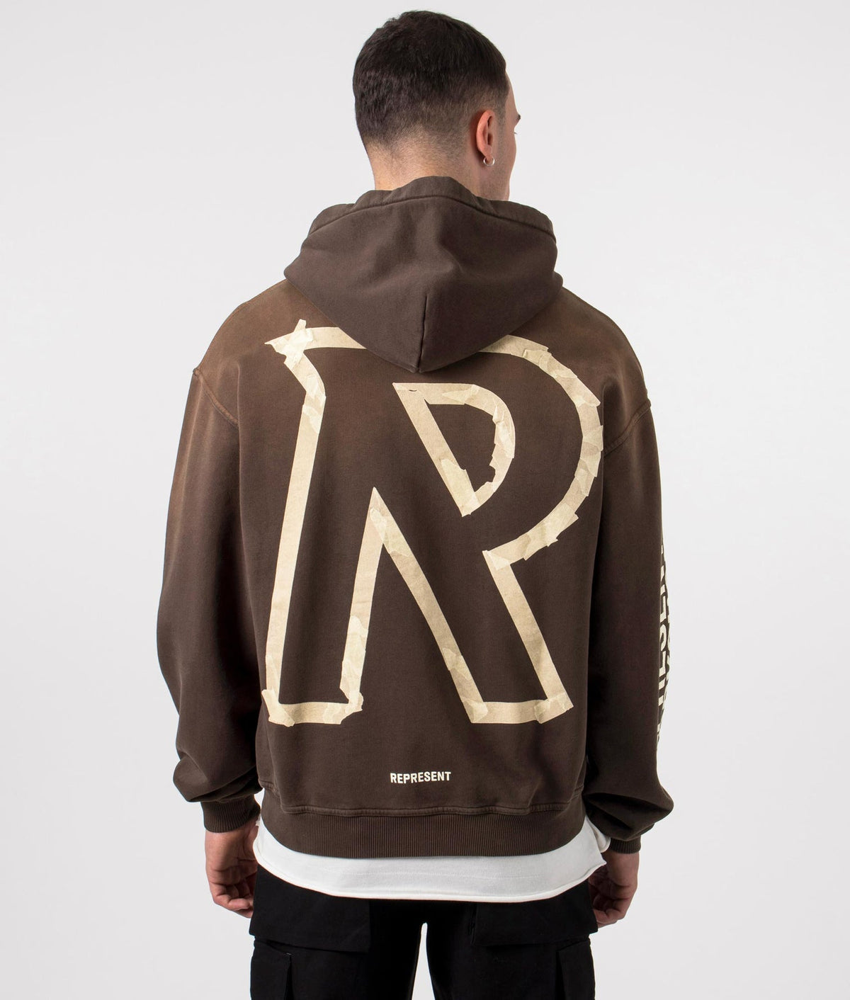 Represent Masking Tape Initial Zip Hoodie - Cedar