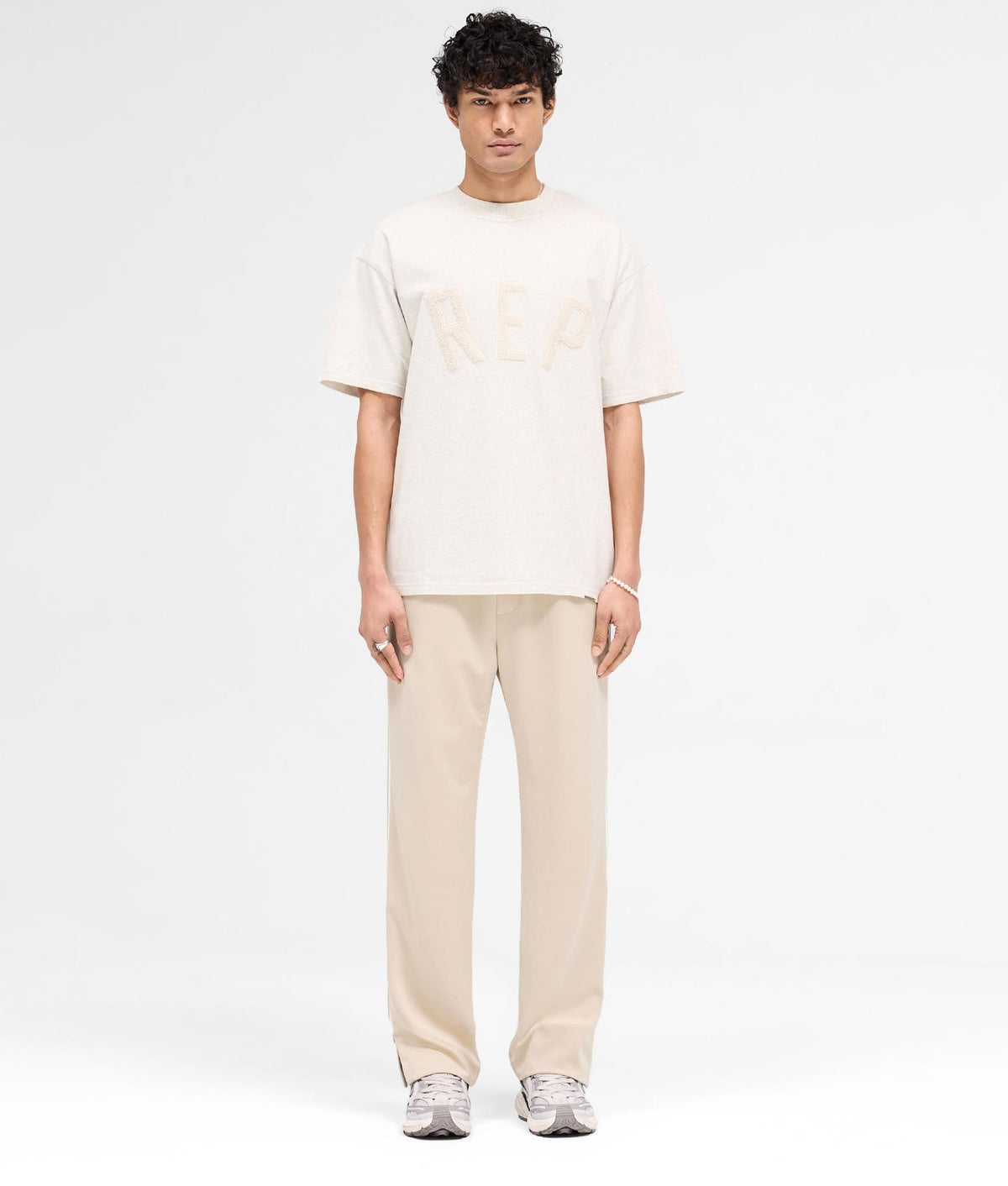 Represent Applique T-Shirt - Cream Marl