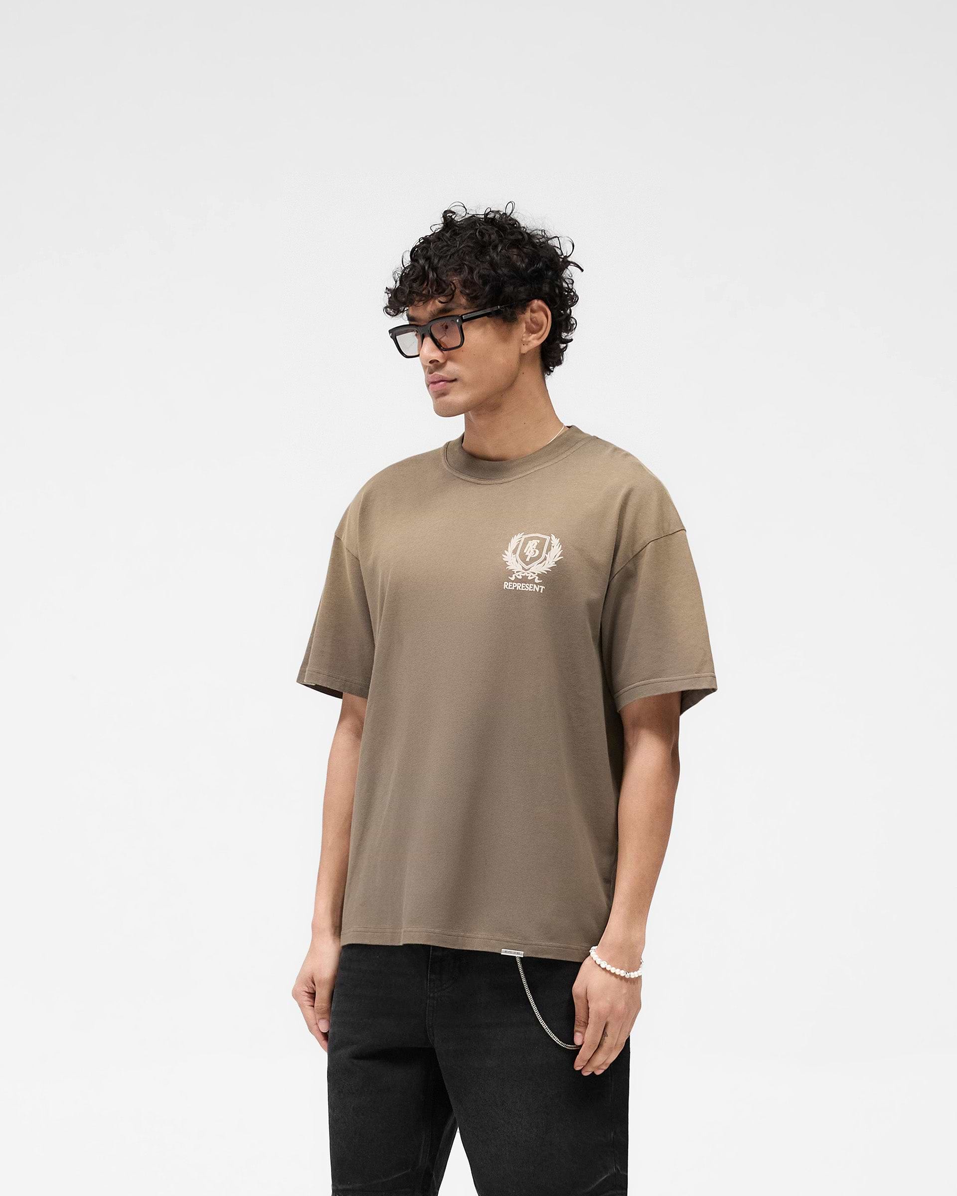 Represent Crest T-Shirt Dark Taupe