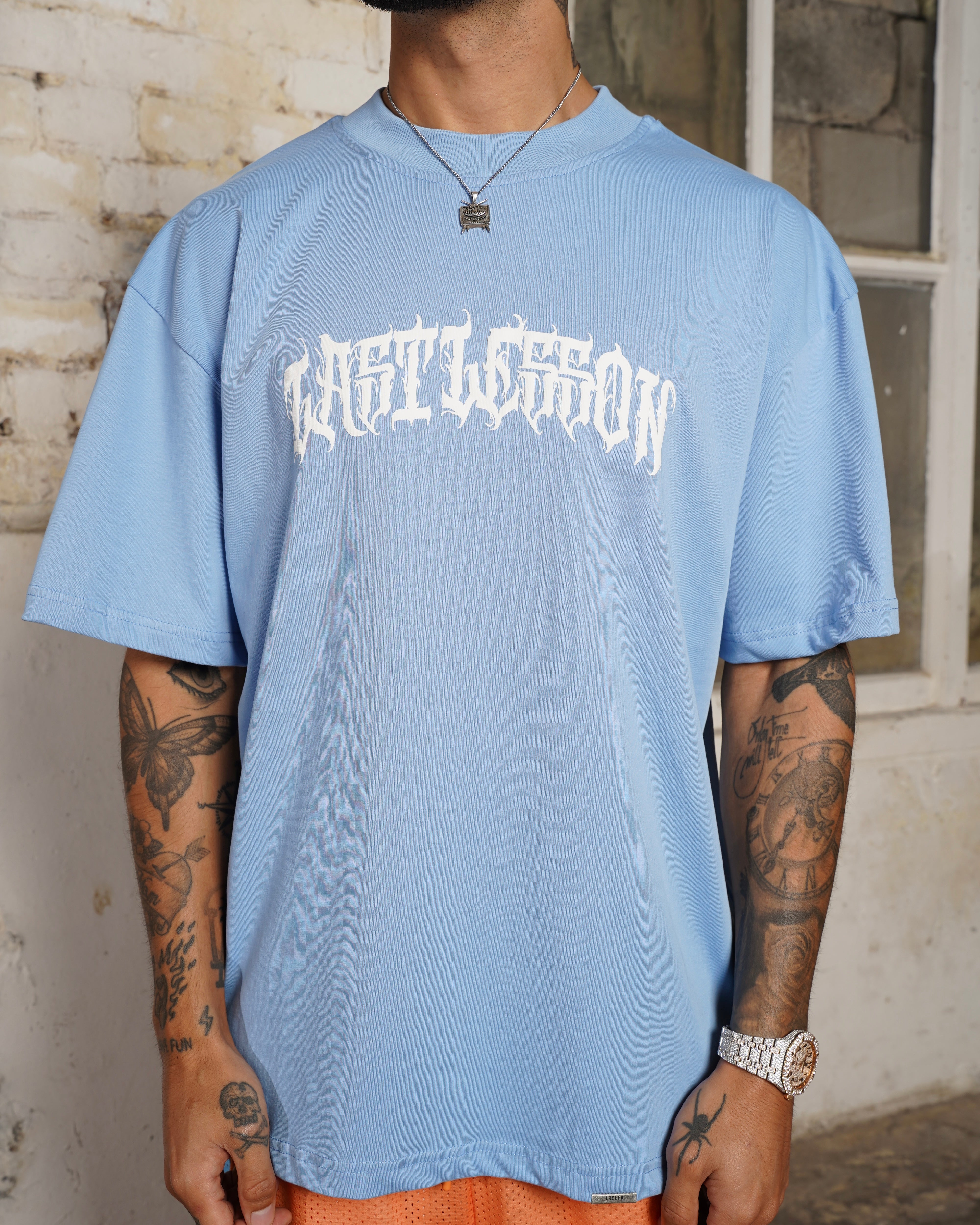 Last Lesson x Exceed Blue Script T-Shirt (1 of 100)