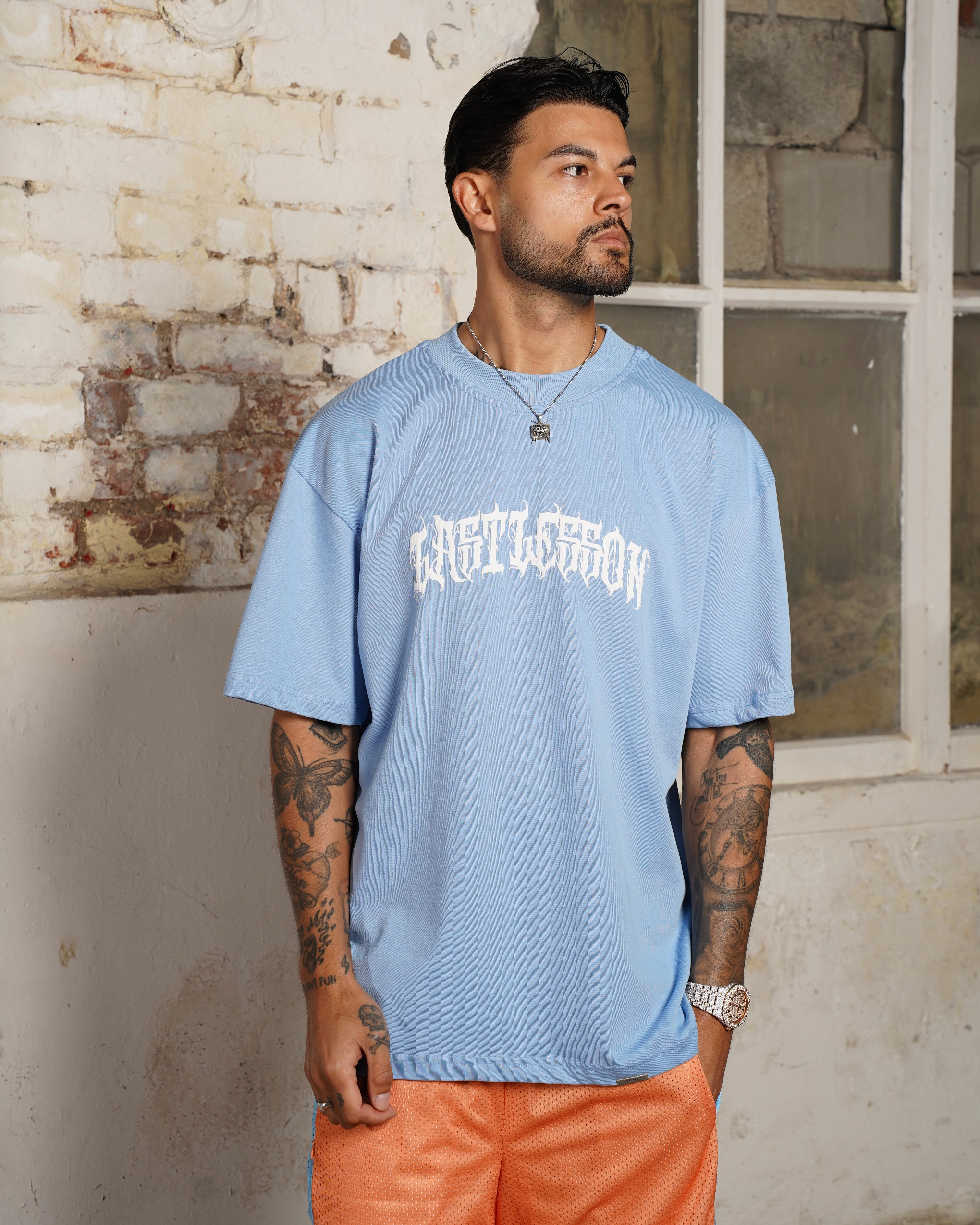 Last Lesson x Exceed Blue Script T-Shirt (1 of 100)