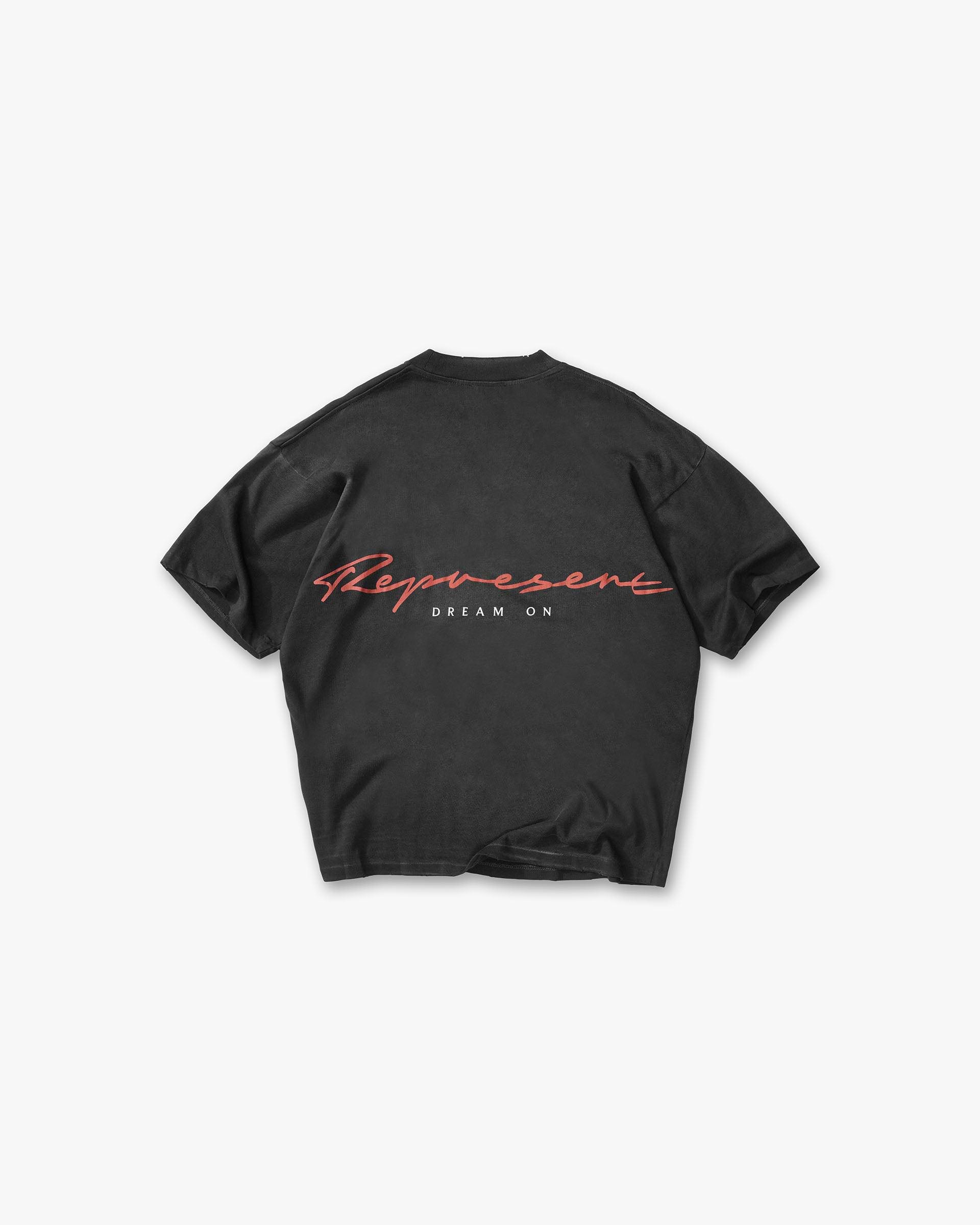 Represent Chrome Flight T-Shirt Stained Black