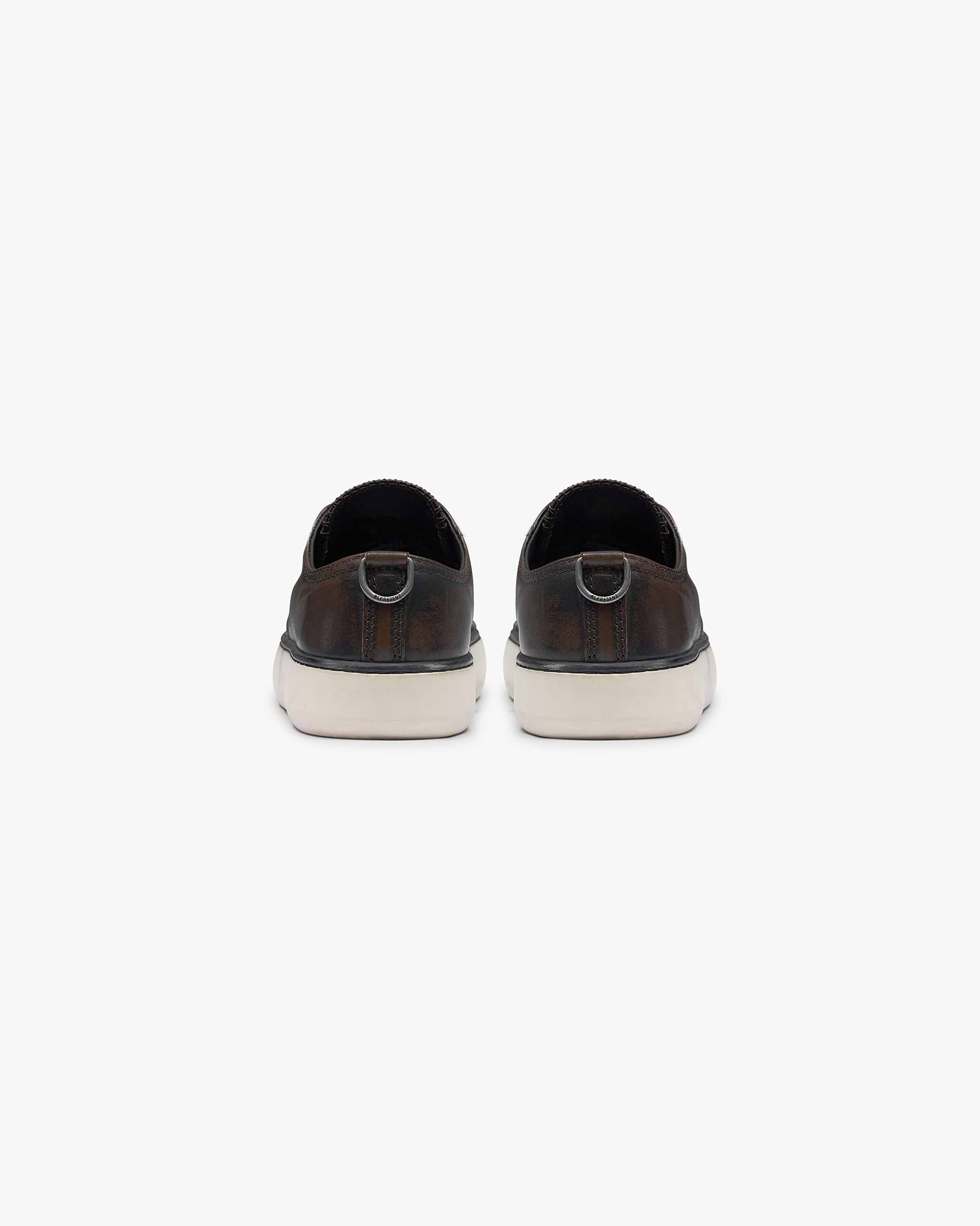 Represent Rep Cap Distressed Leather Sneaker - Dark Brown