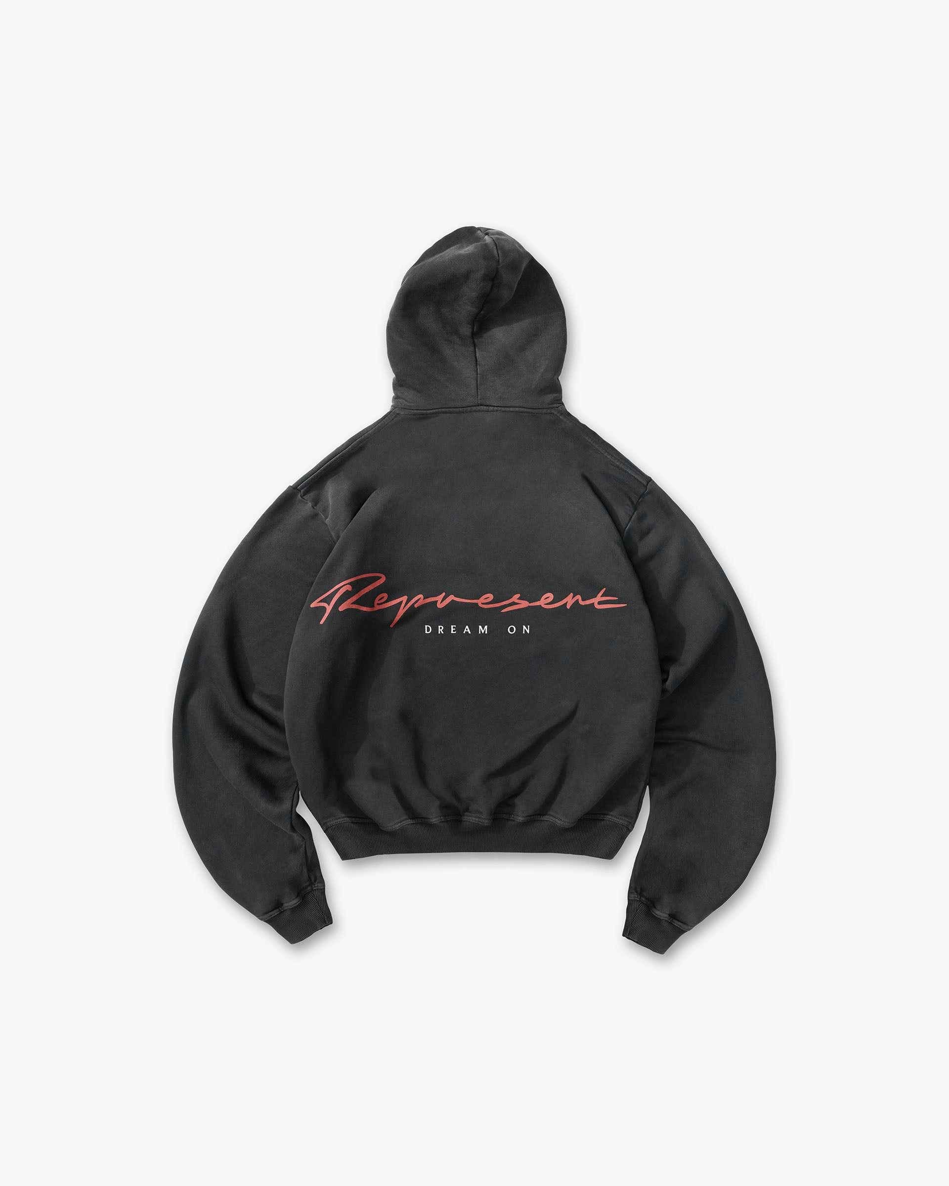 Represent Chrome Flight Hoodie Stained Black