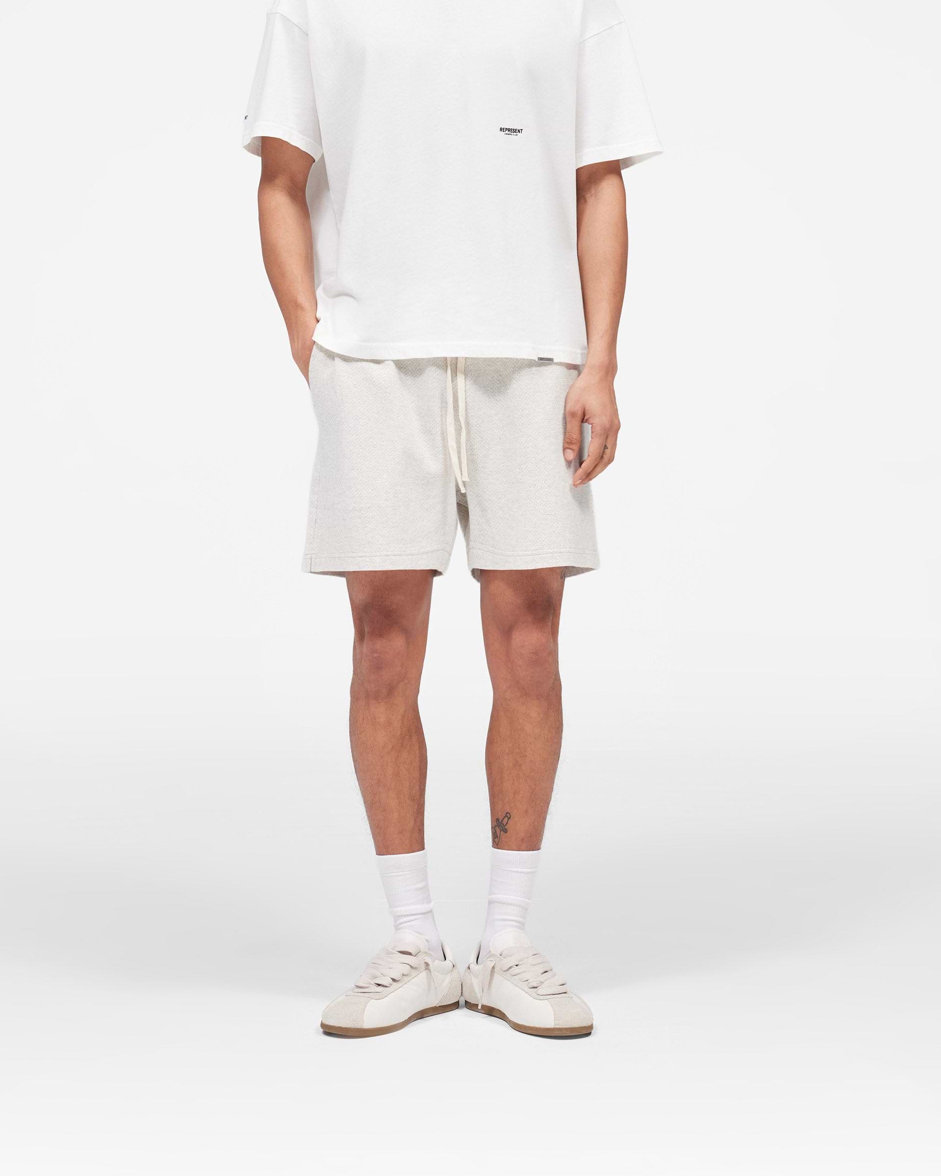 Represent Micro Owners Club Mesh Shorts Cream Marl