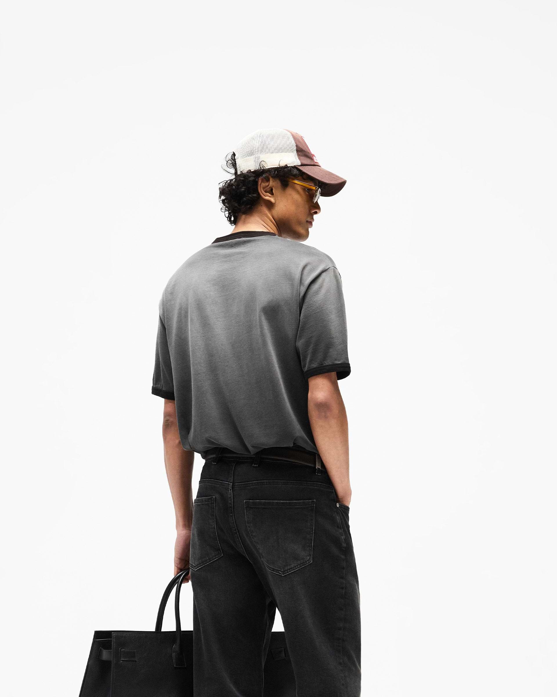 Represent Ringer T-Shirt - Stained Black