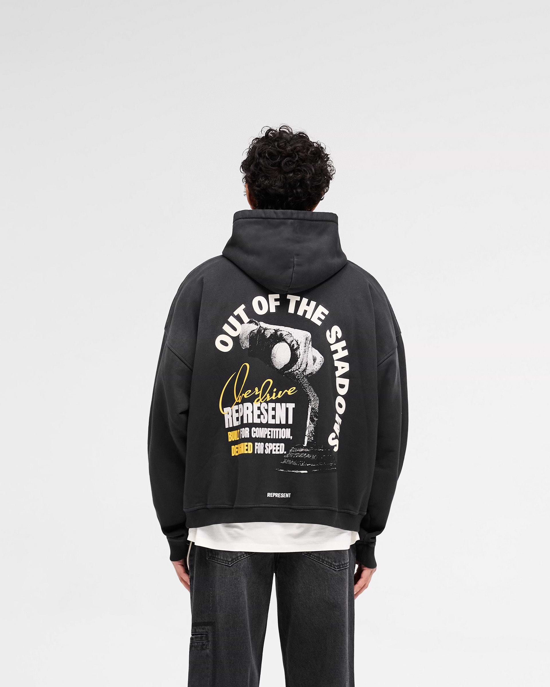 Represent Out Of The Shadows Hoodie Stained Black
