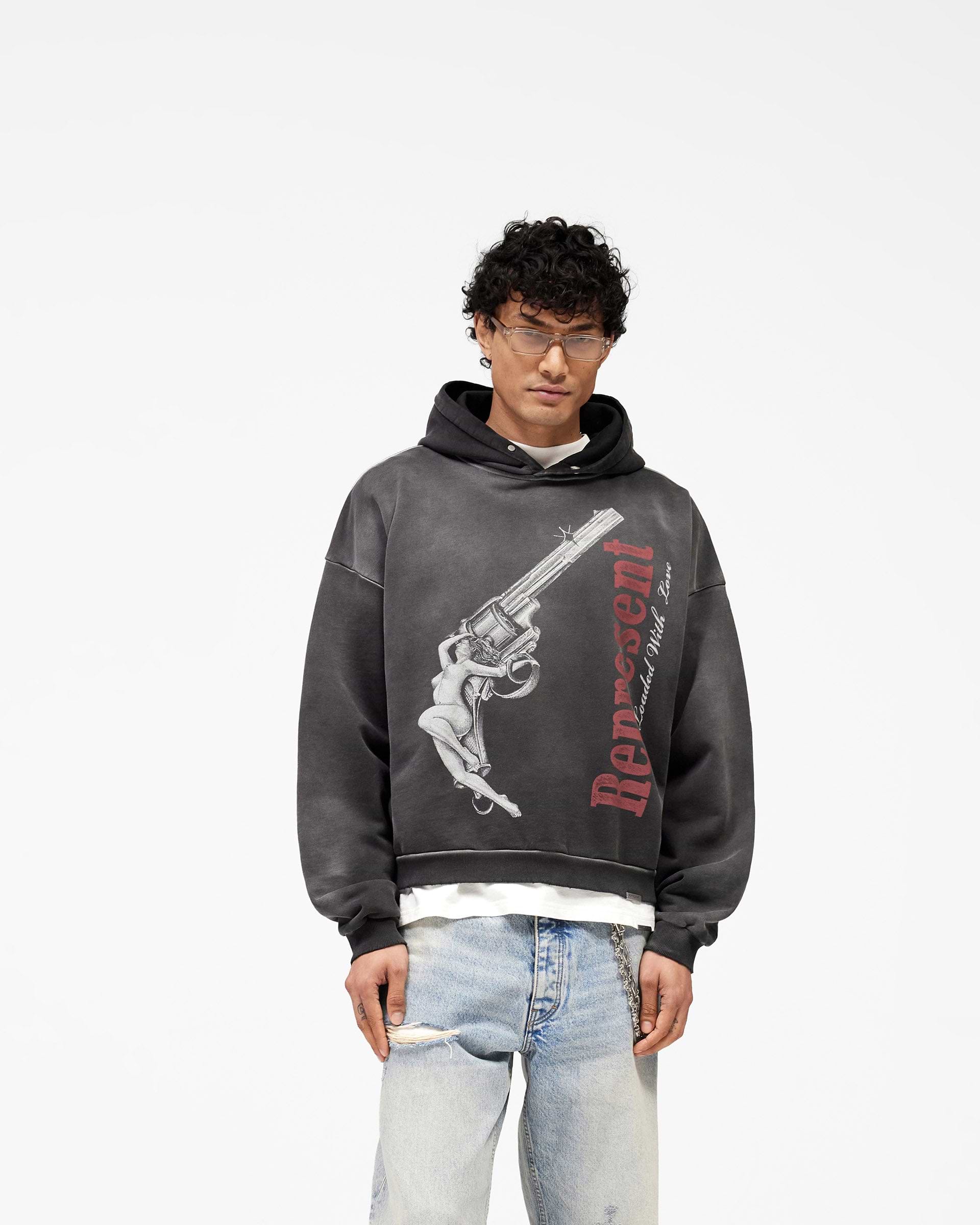 Represent Loaded With Love Hoodie - Stained Black