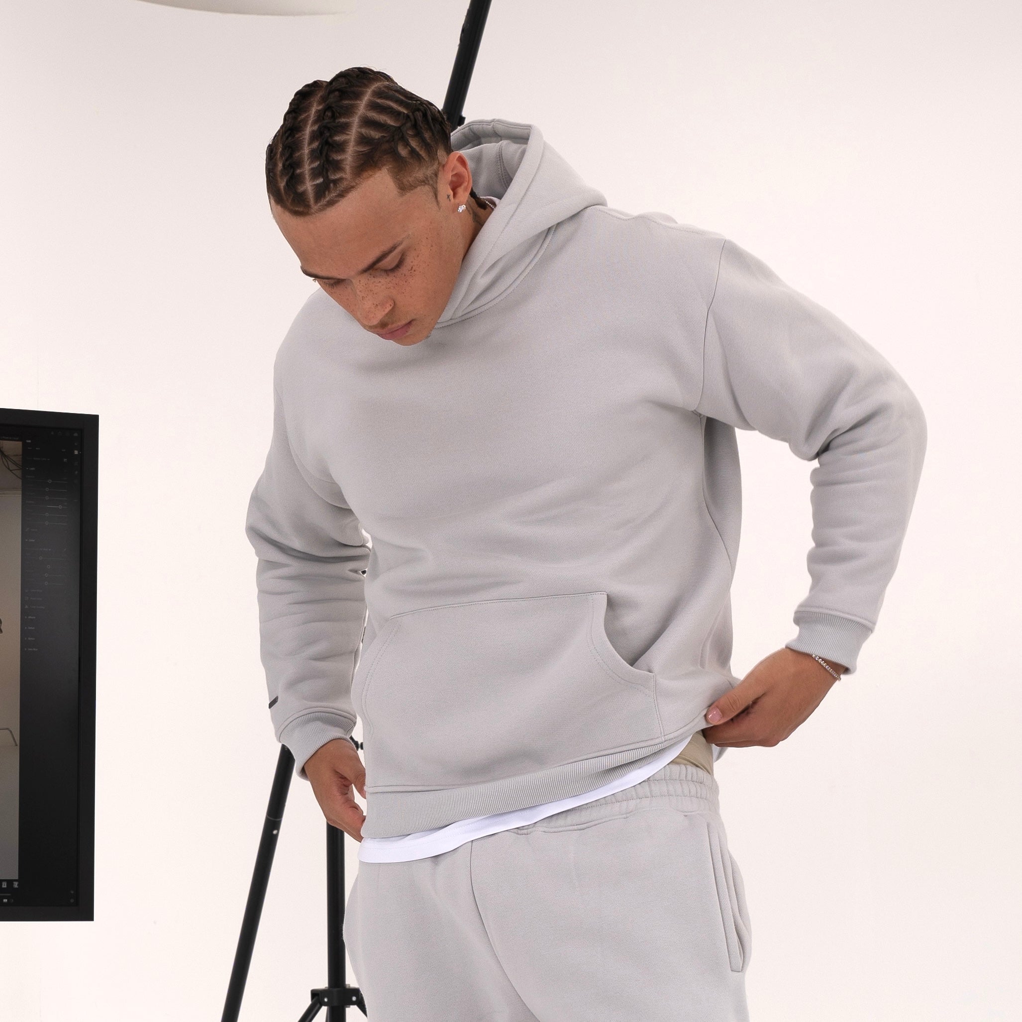 Exceed Blanks Light Grey Mist Relaxed Hoodie