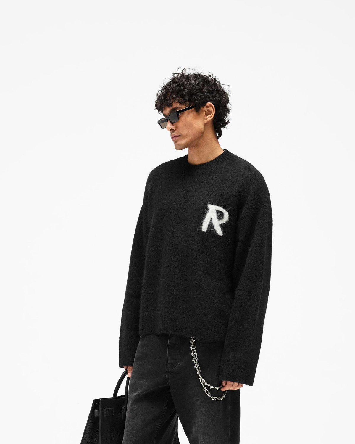 Represent Logo Knit Sweater - Jet Black