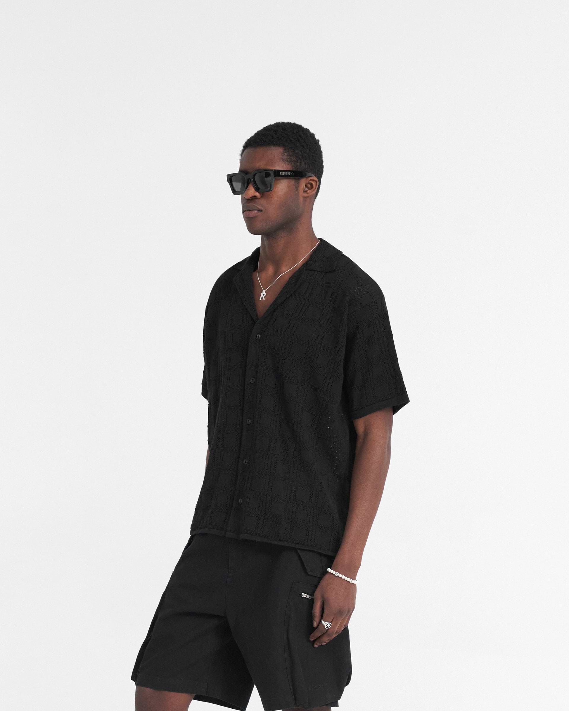 Represent Lace Knit Shirt Black
