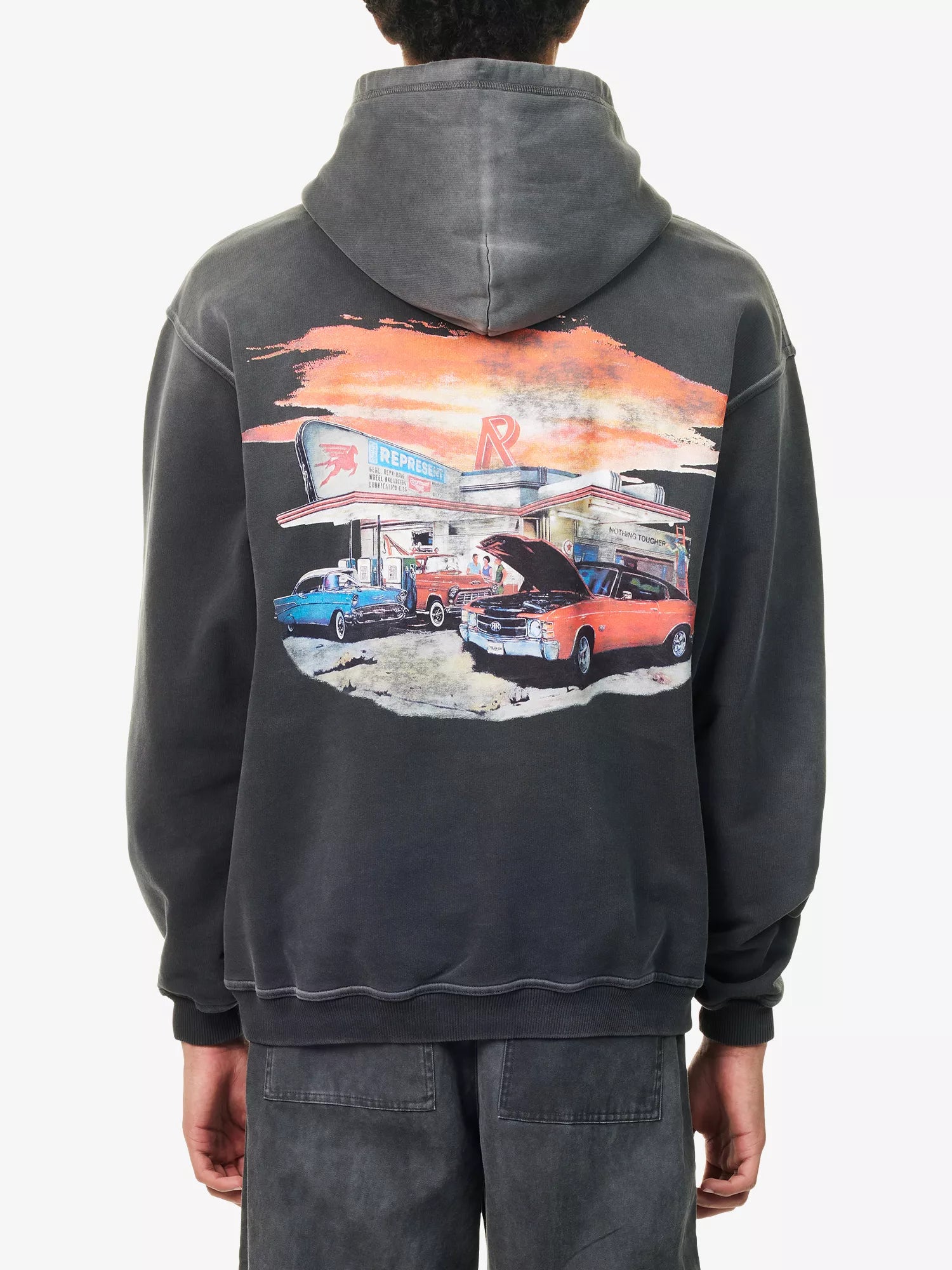 Represent 24 Hour Service Hoodie - Stained Black