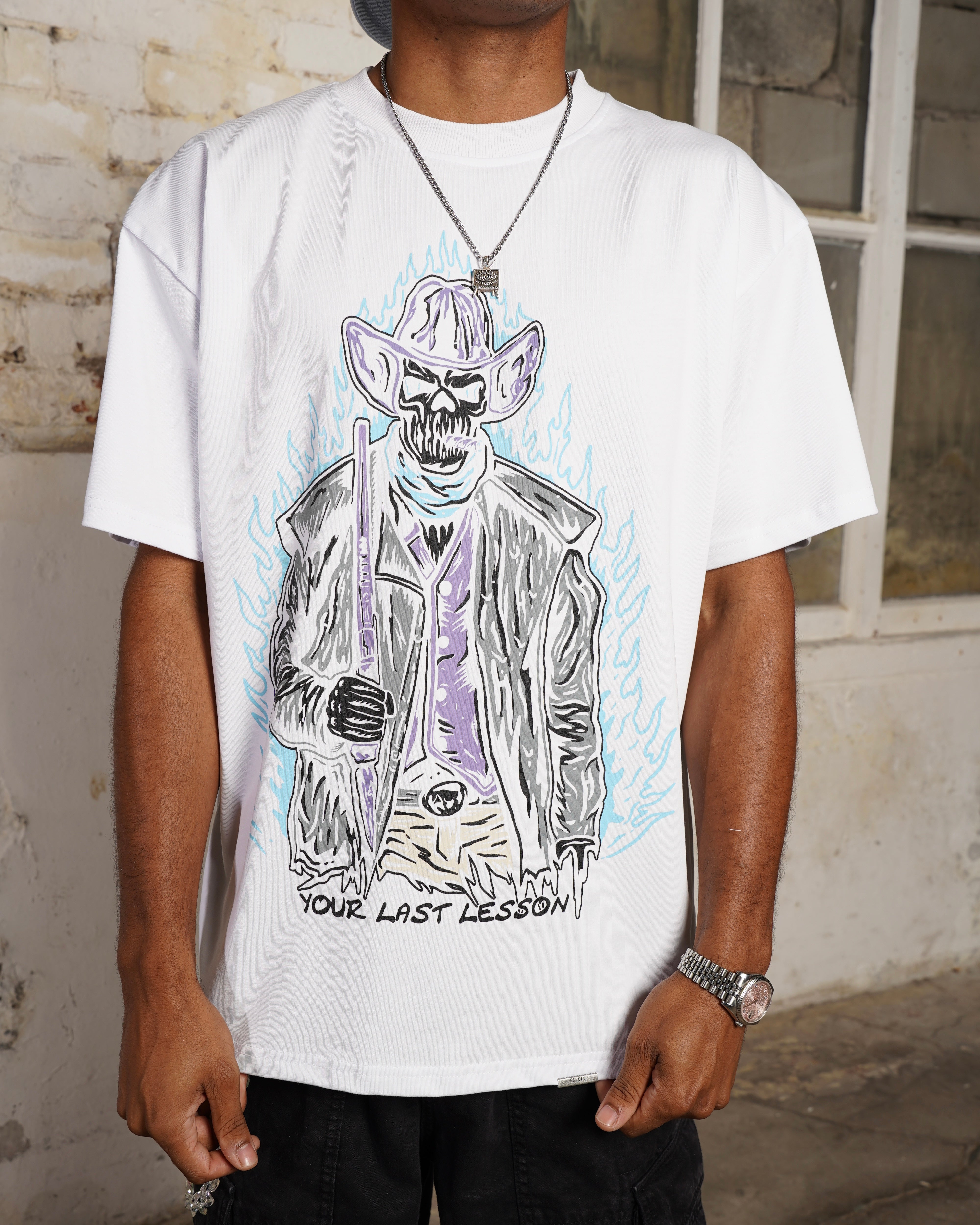 Last Lesson x Exceed White Cowboy T-Shirt (1 of 100)