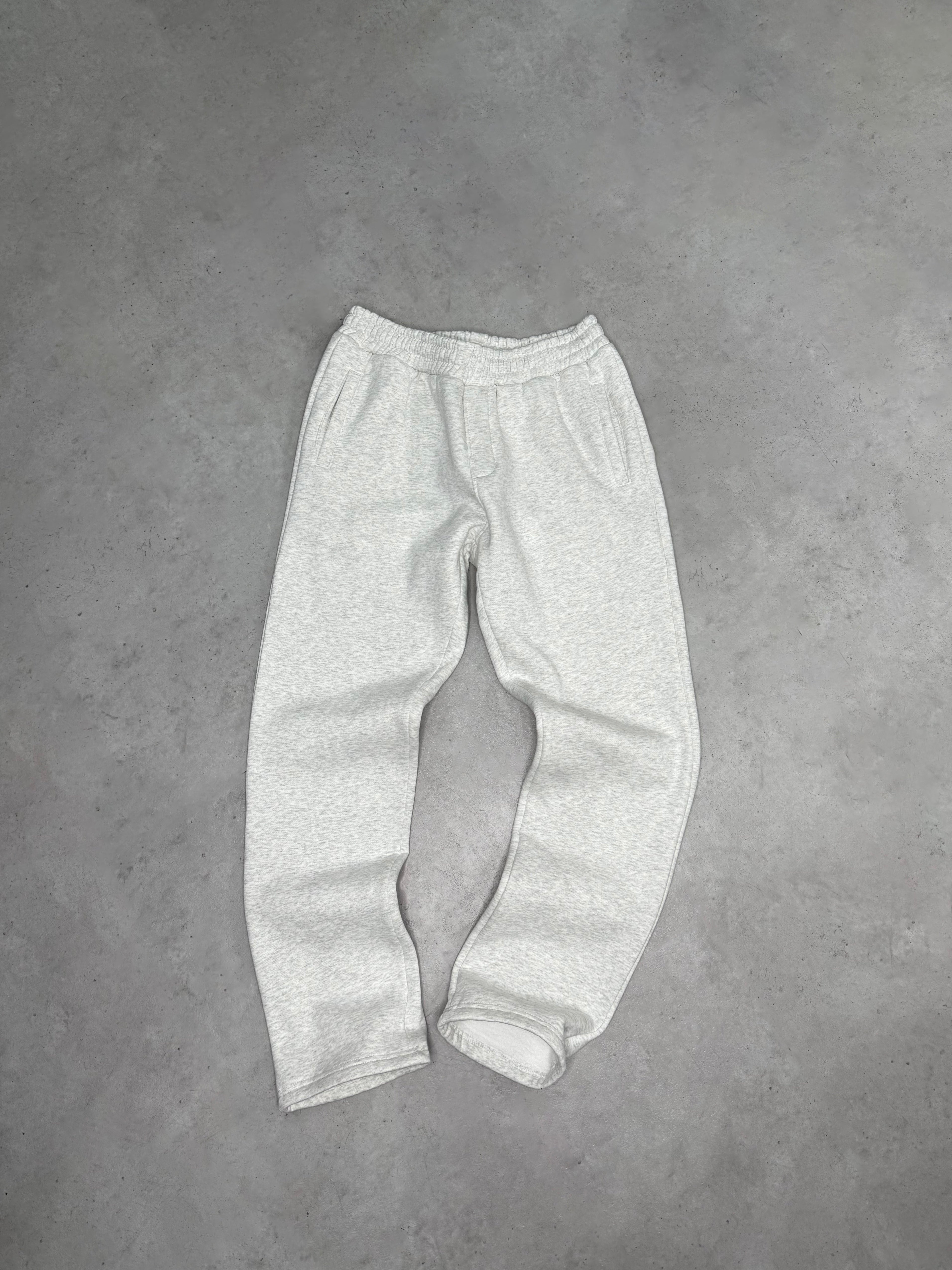 Exceed Light Grey Marl Blank Straight Leg Jogger