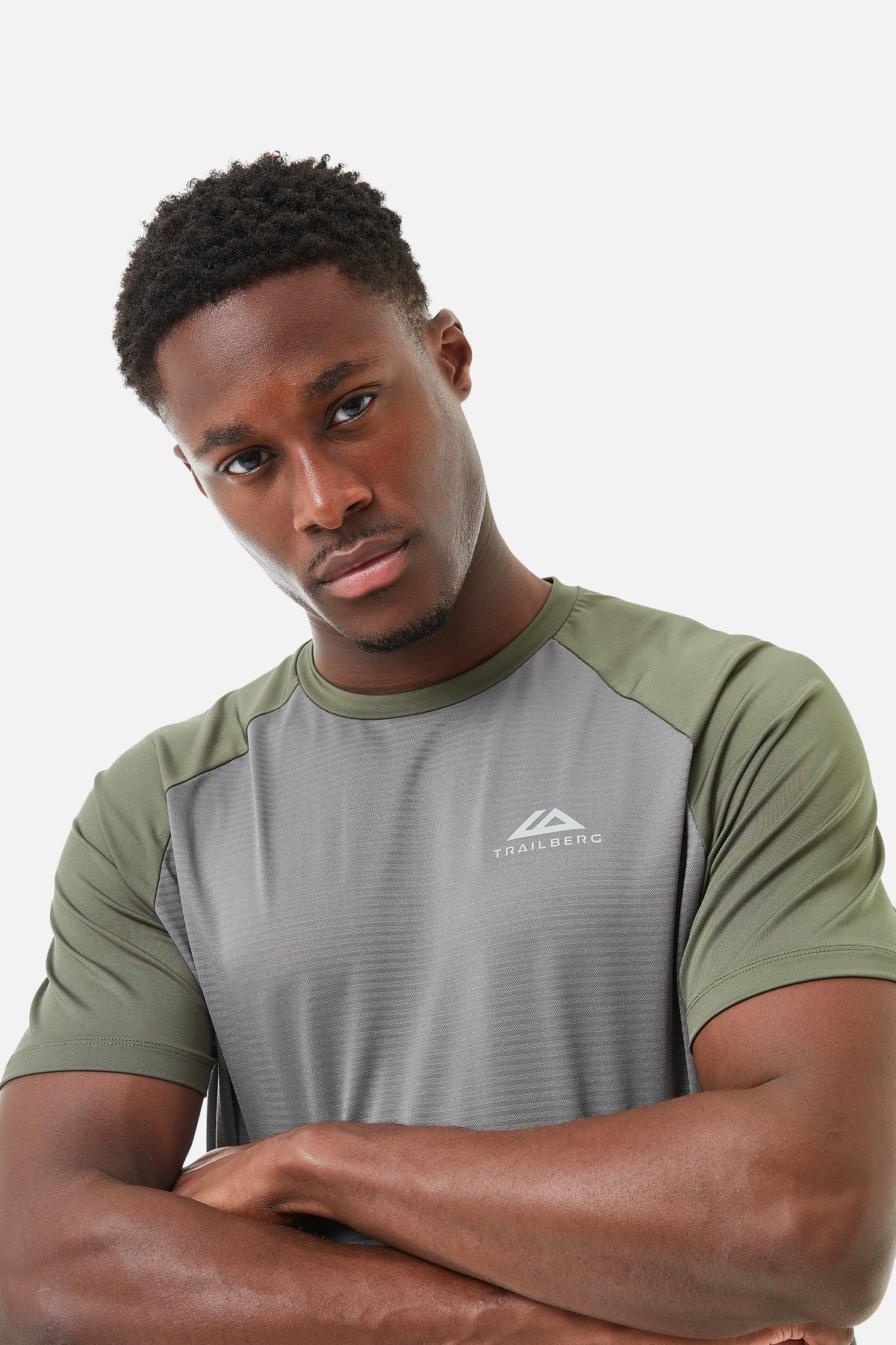 Trailberg Tricolour Tee - Khaki/Grey