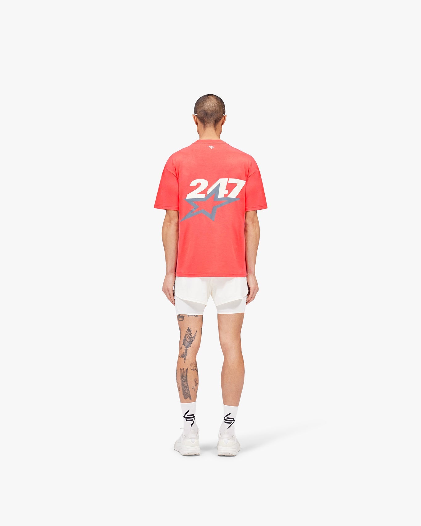 Represent Team 247 Star Print Oversized T-Shirt Racing Red
