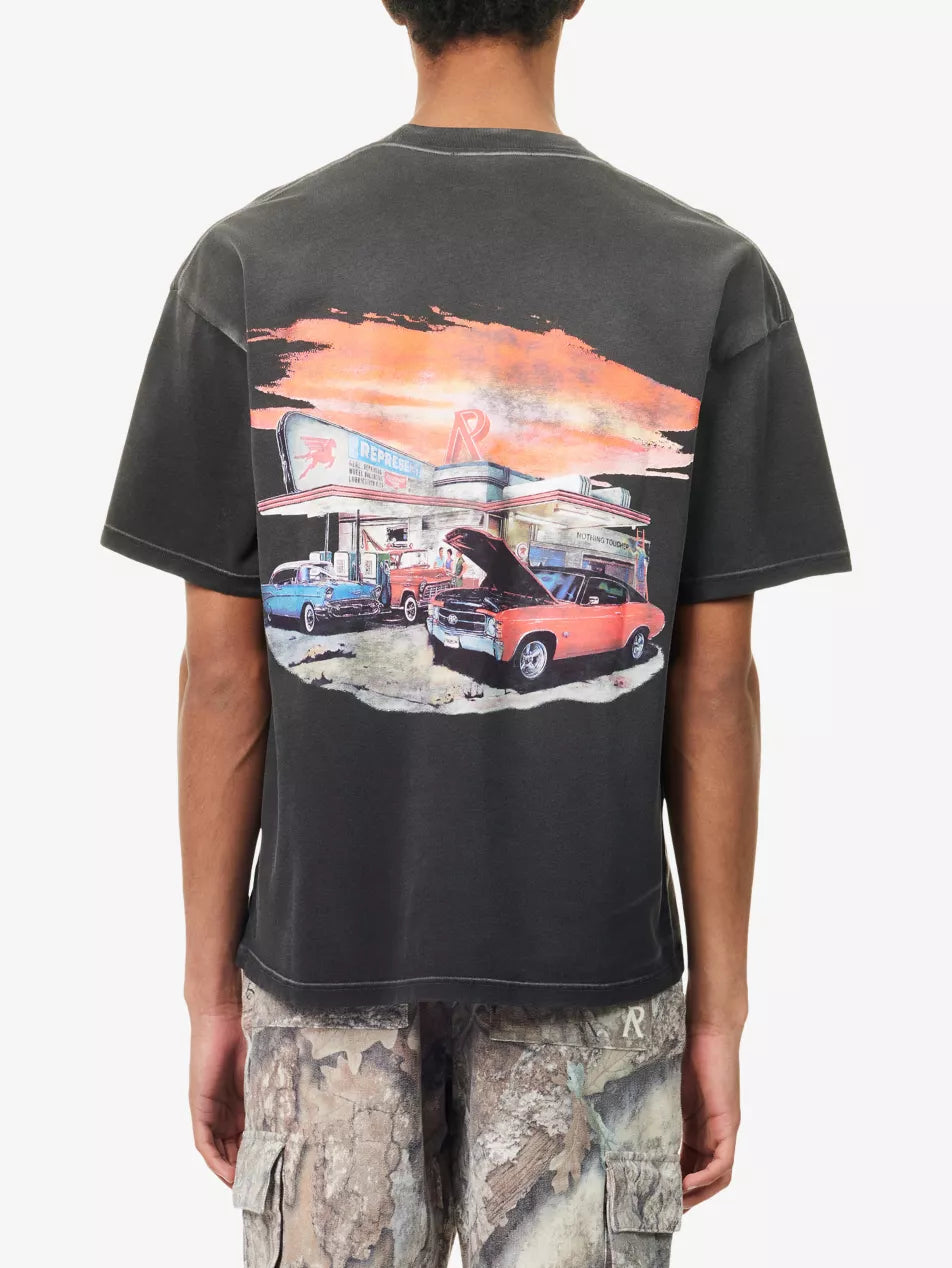 Represent 24 Hour Service T-Shirt - Stained Black