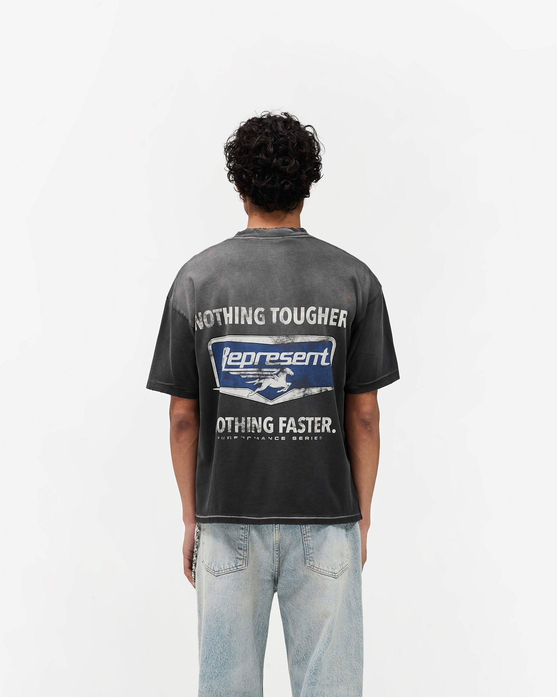 Represent Nothing Faster T-Shirt Stained Black