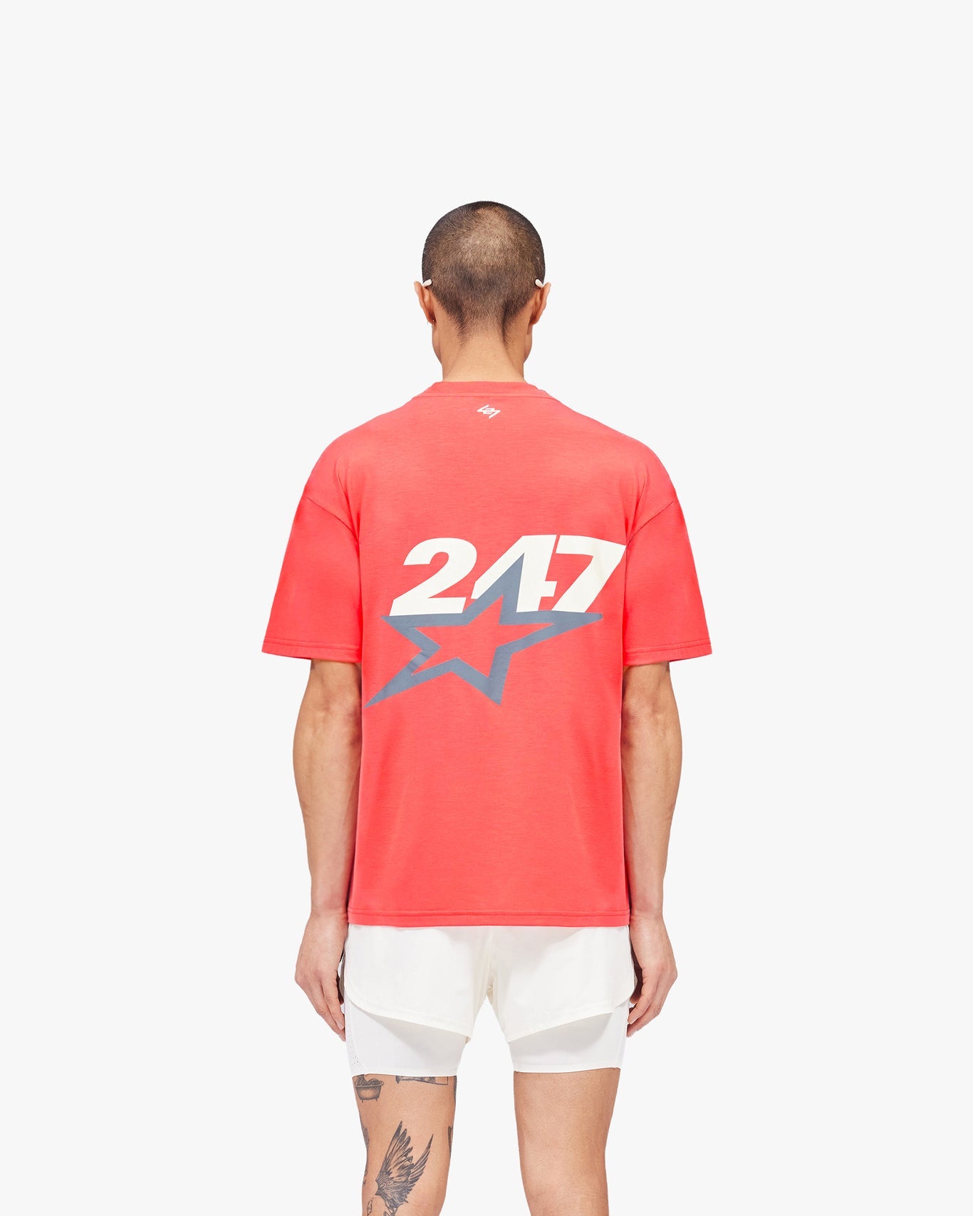 Represent Team 247 Star Print Oversized T-Shirt Racing Red