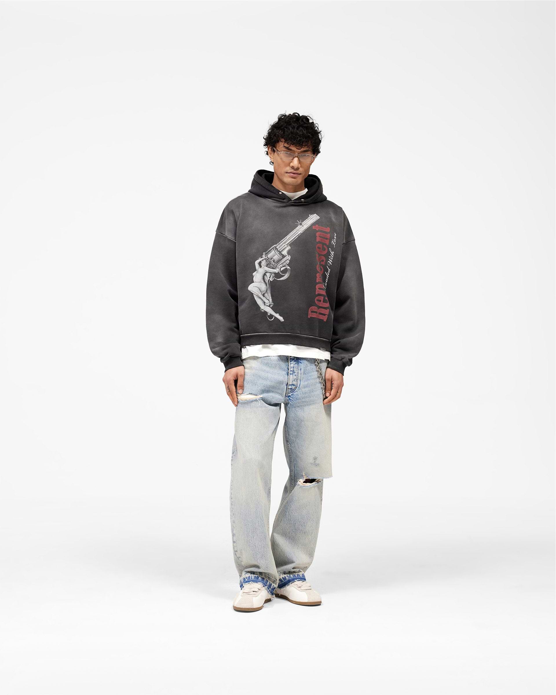 Represent Loaded With Love Hoodie - Stained Black