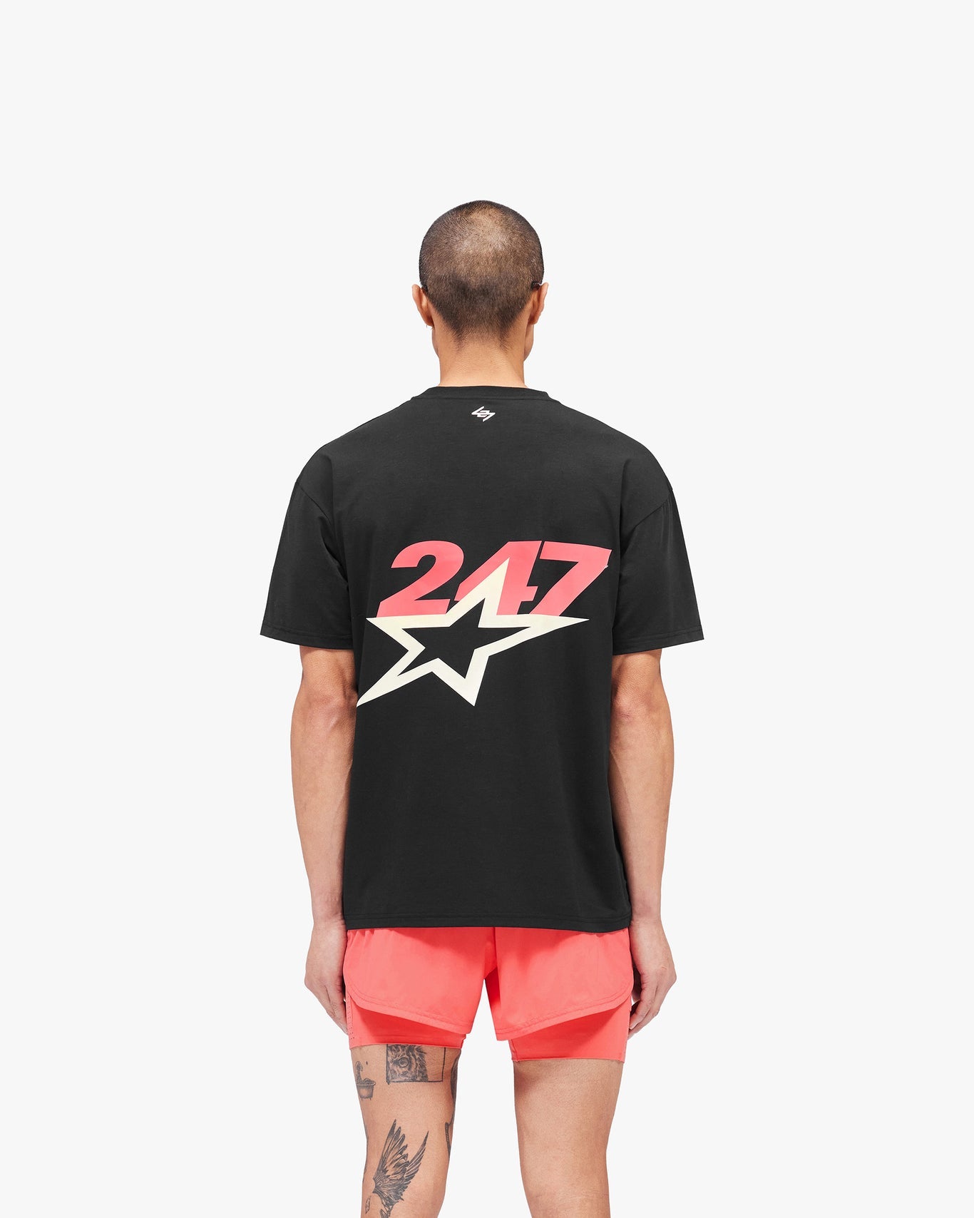 Represent Team 247 Star Print Oversized T-Shirt Jet Black