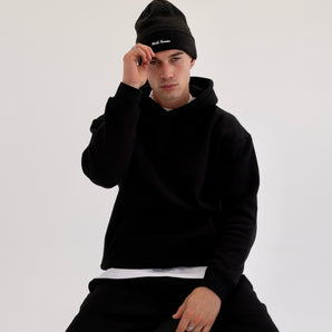 Exceed Blanks Black Relaxed Hoodie