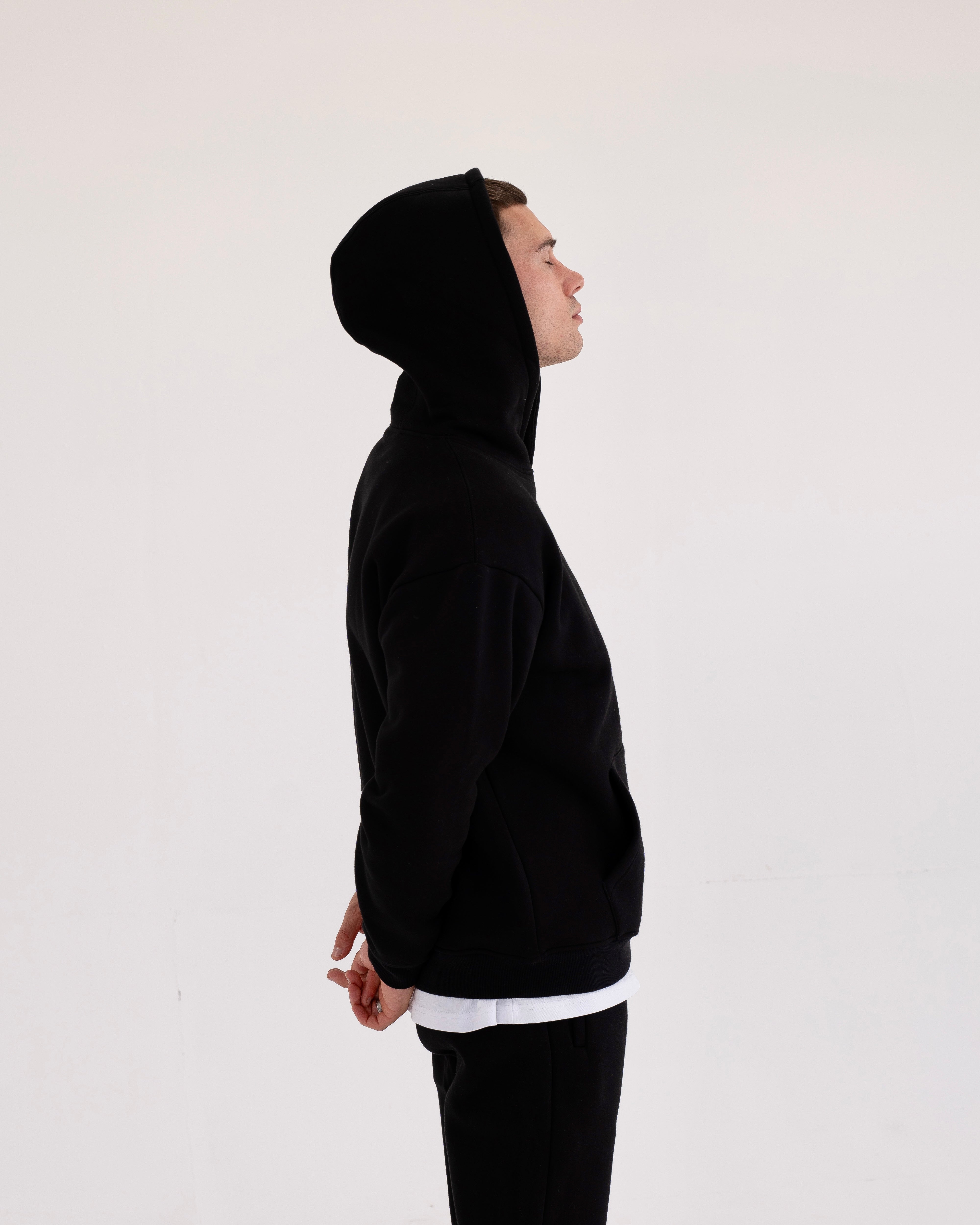 Exceed Blanks Black Relaxed Hoodie
