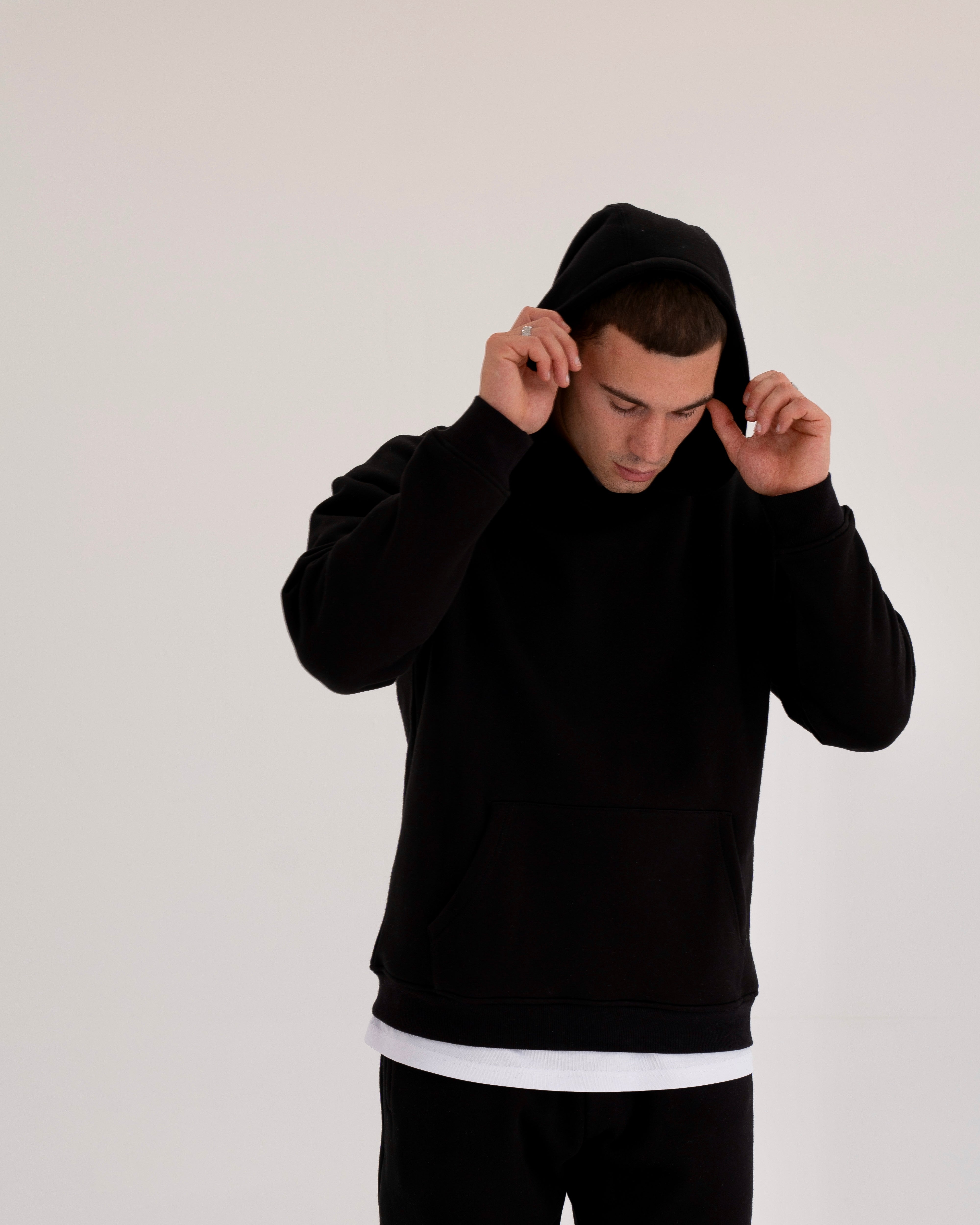 Exceed Blanks Black Relaxed Hoodie