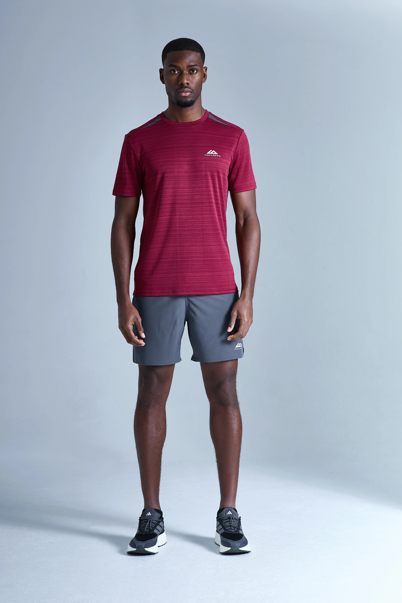 Trailberg AW25 Cloud Tee - Crimson Velvet/Volcano Grey