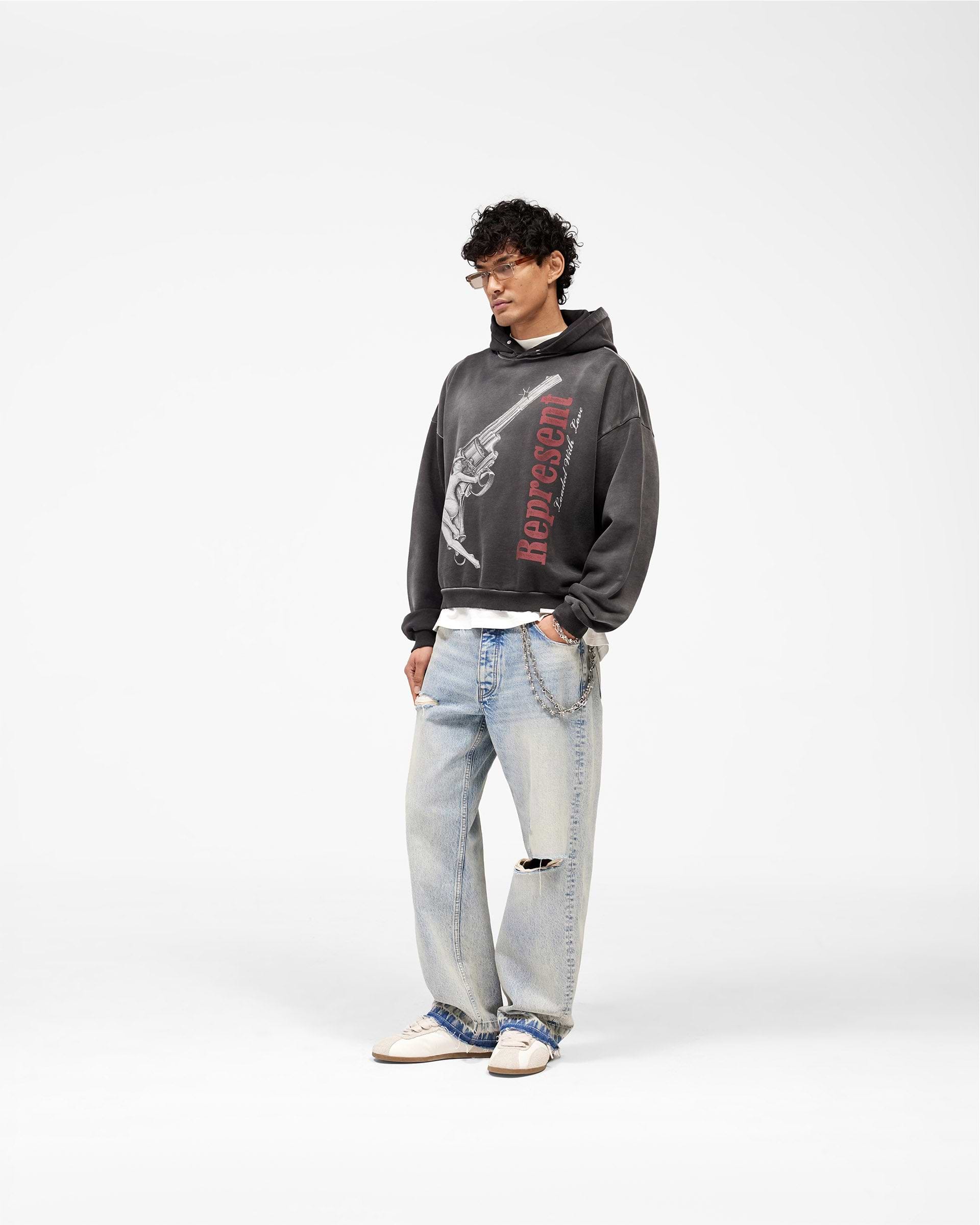 Represent Loaded With Love Hoodie - Stained Black