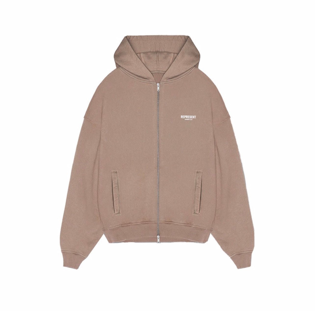 Represent Owners Club Zip Up Hoodie - Stucco