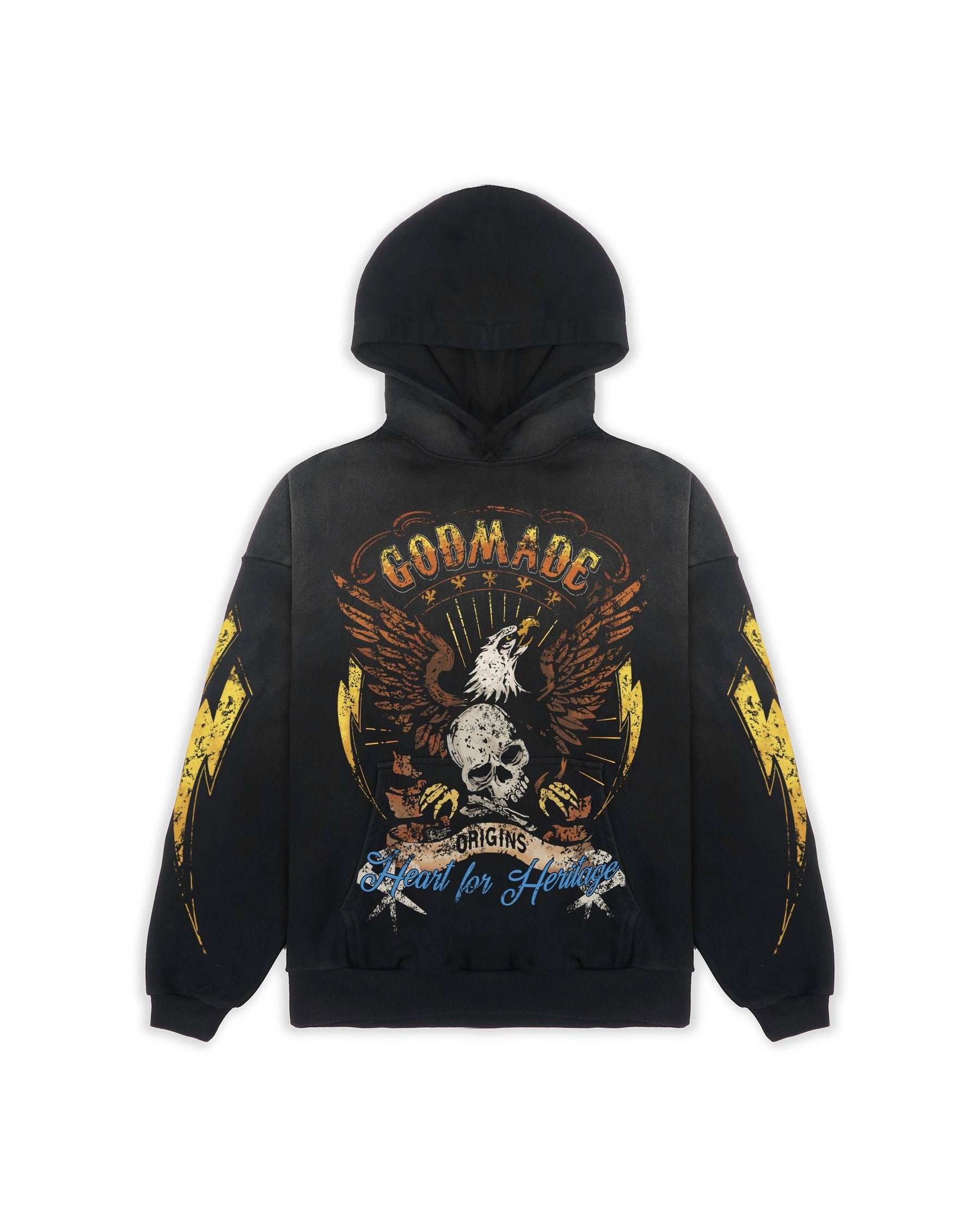 Godmade Heart For Heritage Hoodie - Vintage Black