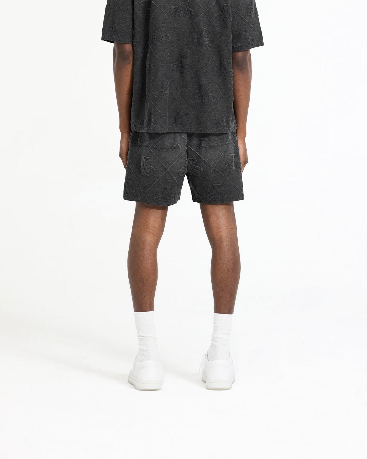 Represent Towelling Shorts Jet Black